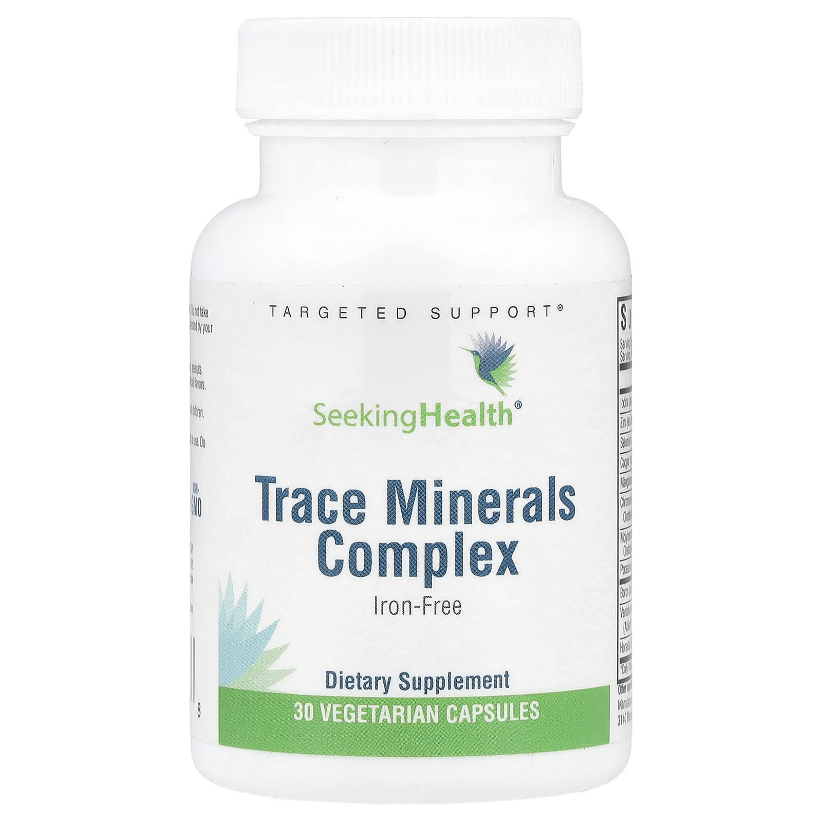 Seeking Health, Trace Minerals Complex, Iron-Free, 30 Vegetarian Capsules - Image 1
