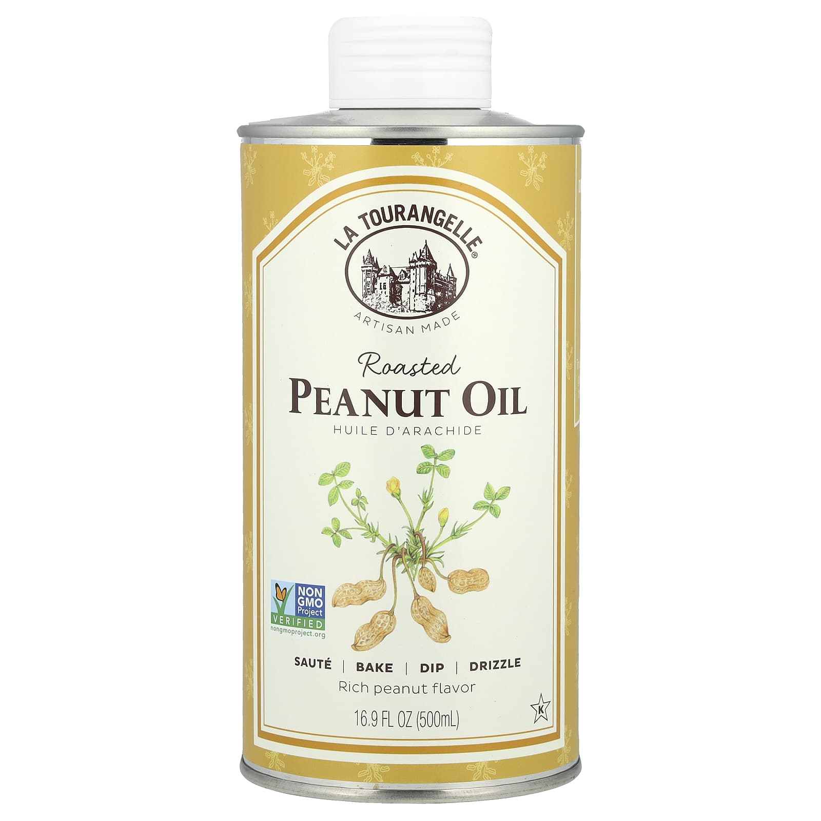 La Tourangelle, Roasted Peanut Oil, 16.9 fl oz (500 ml) - Image 1