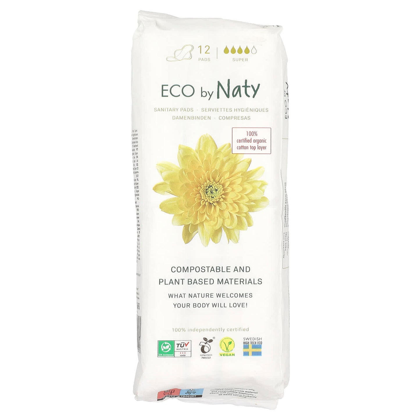 Naty, Sanitary Pads, Super, 12 Pads - Image 1