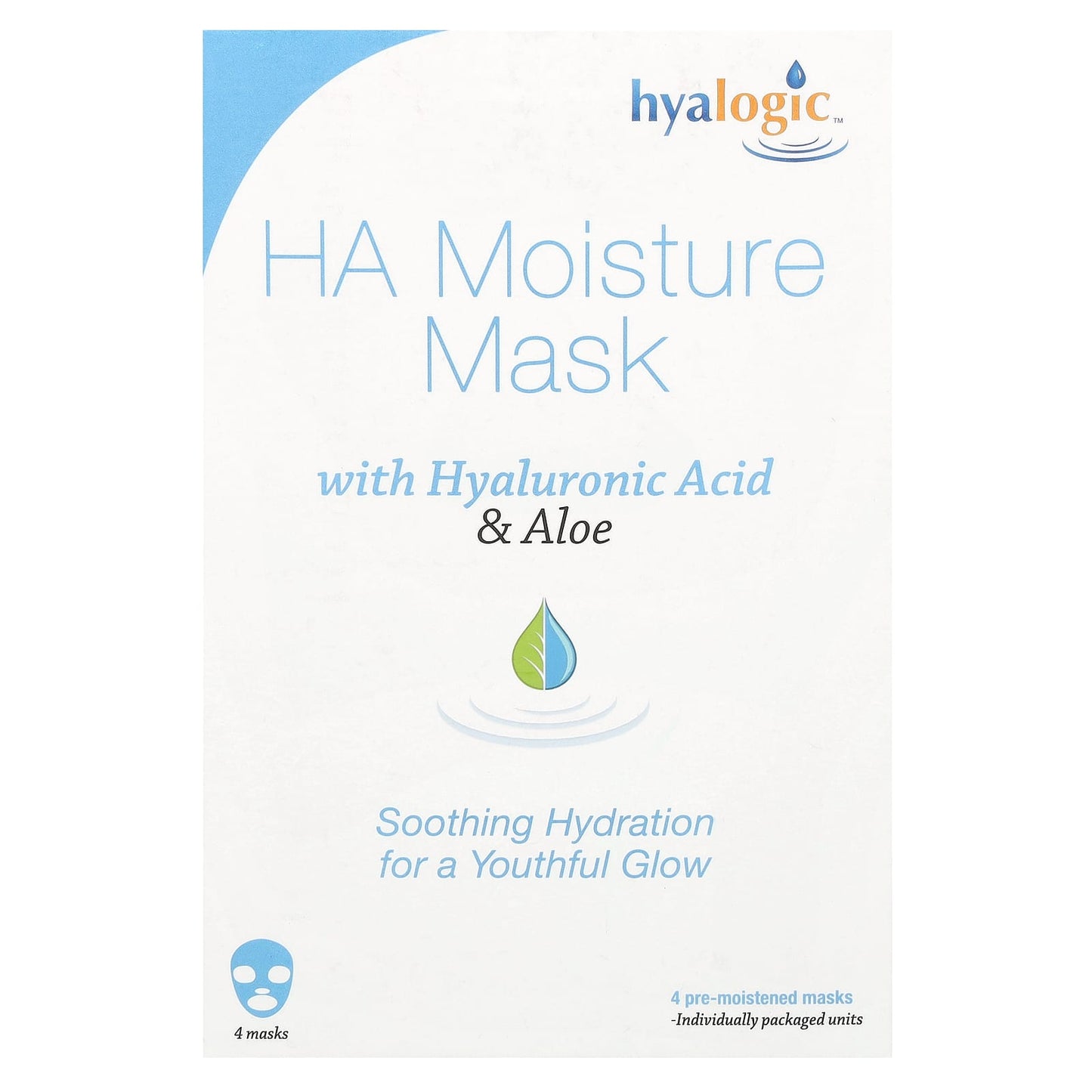 Hyaluronic Acid Beauty Mask with Hyaluronic Acid & Aloe, 4 Masks - Image 2