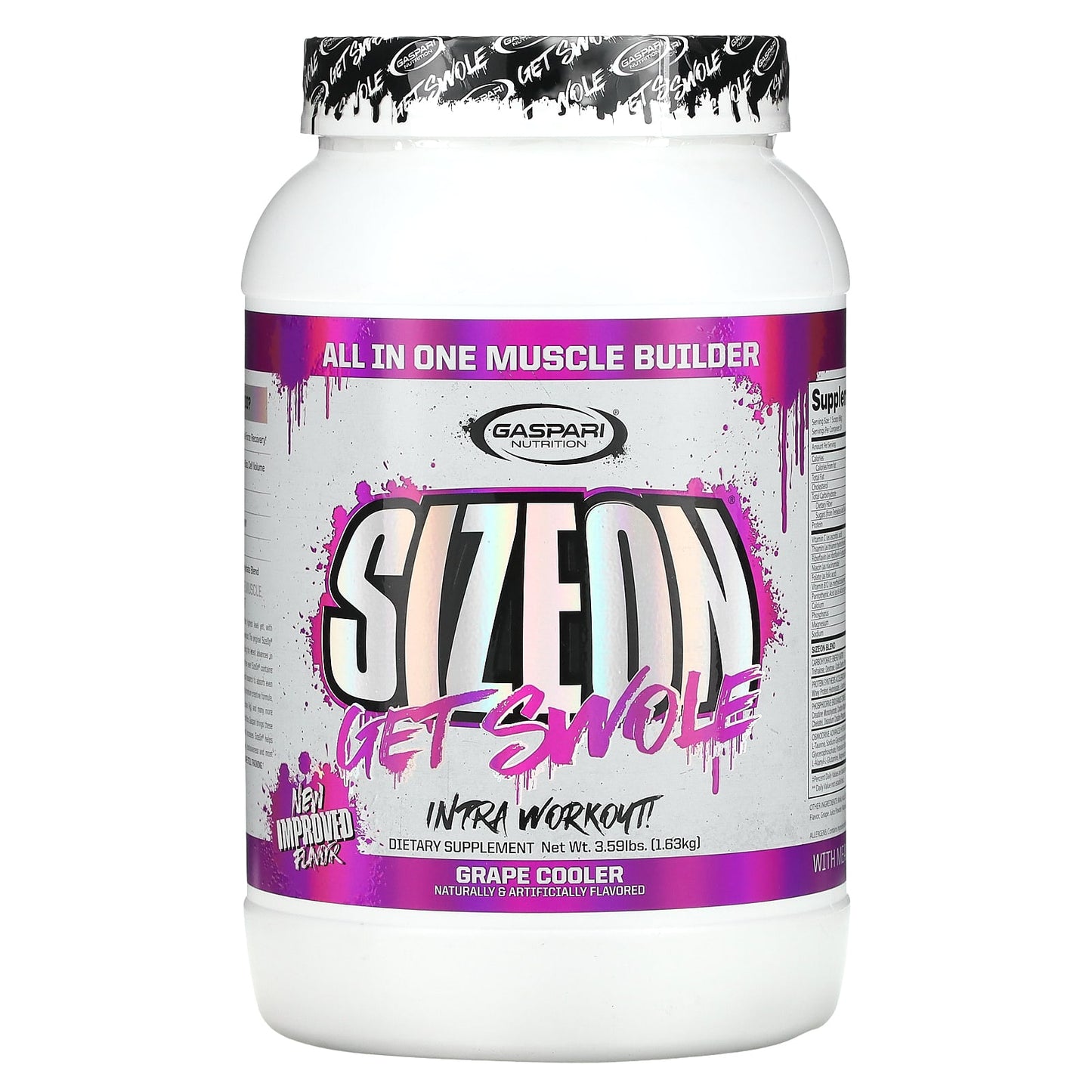 Gaspari Nutrition SizeOn All-In-One Muscle Builder 3.59 lbs Grape Cooler - Image 1