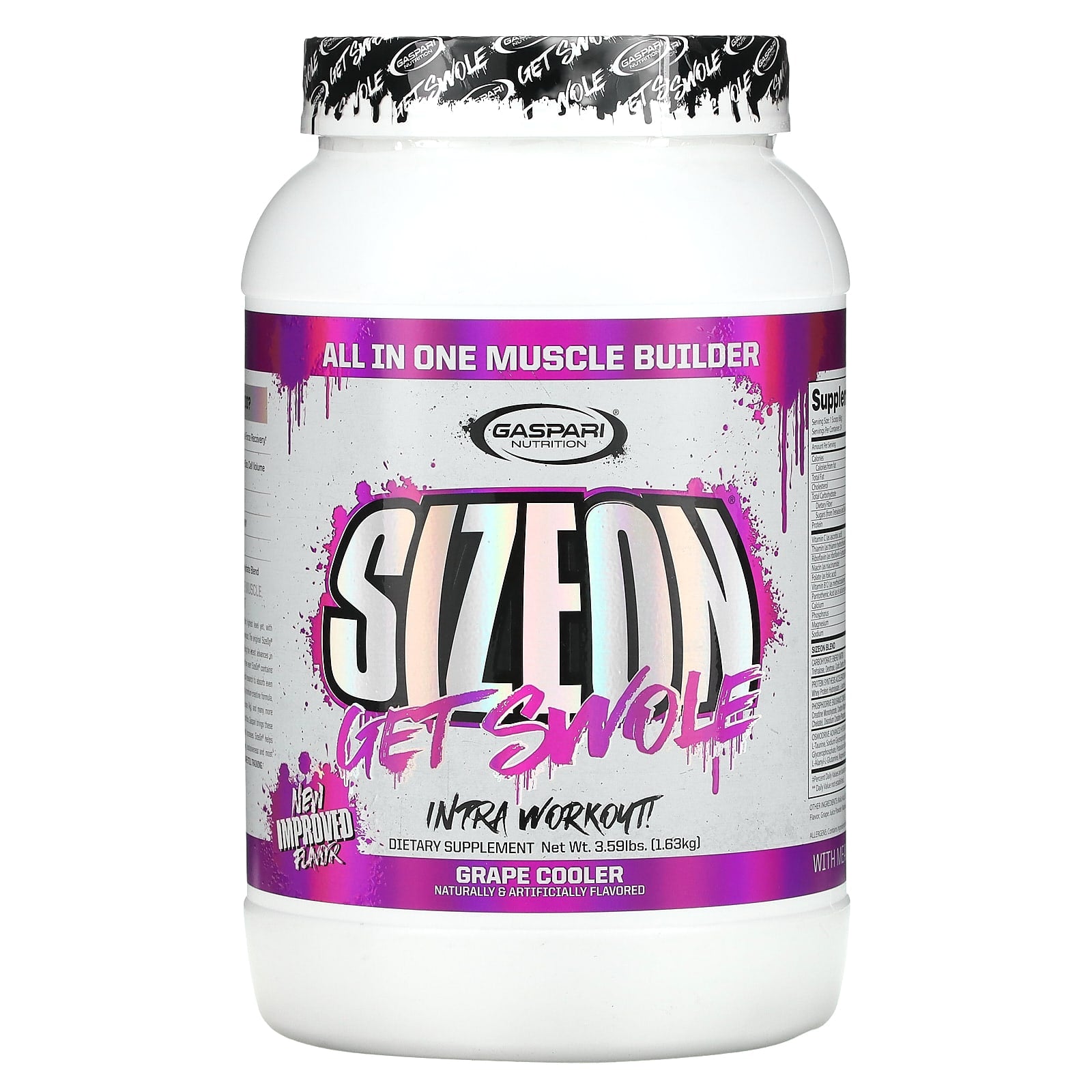 Gaspari Nutrition SizeOn All-In-One Muscle Builder 3.59 lbs Grape Cooler - Image 1