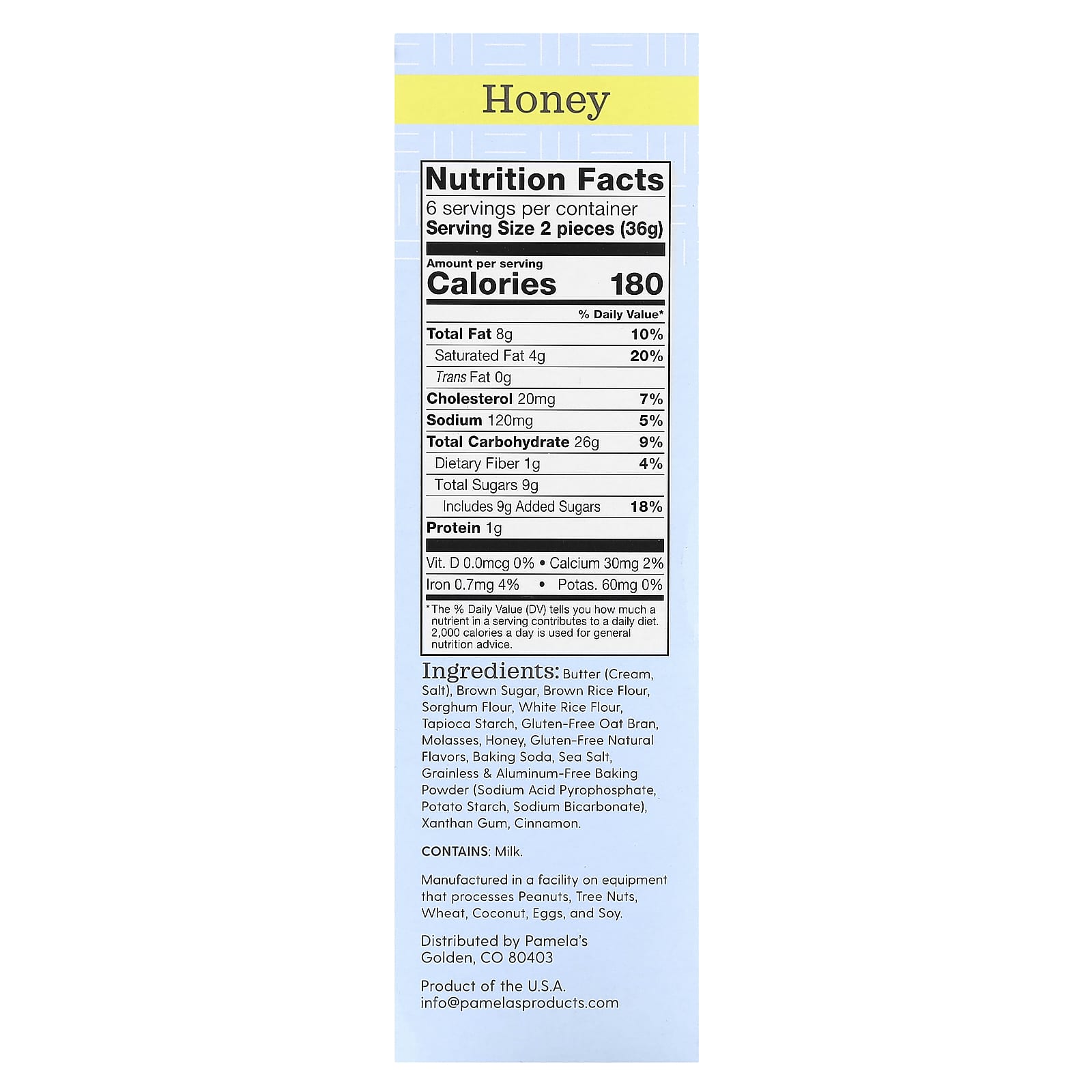 Pamela's Products, Honey Grahams, 7.5 oz (212.6 g) - Image 2