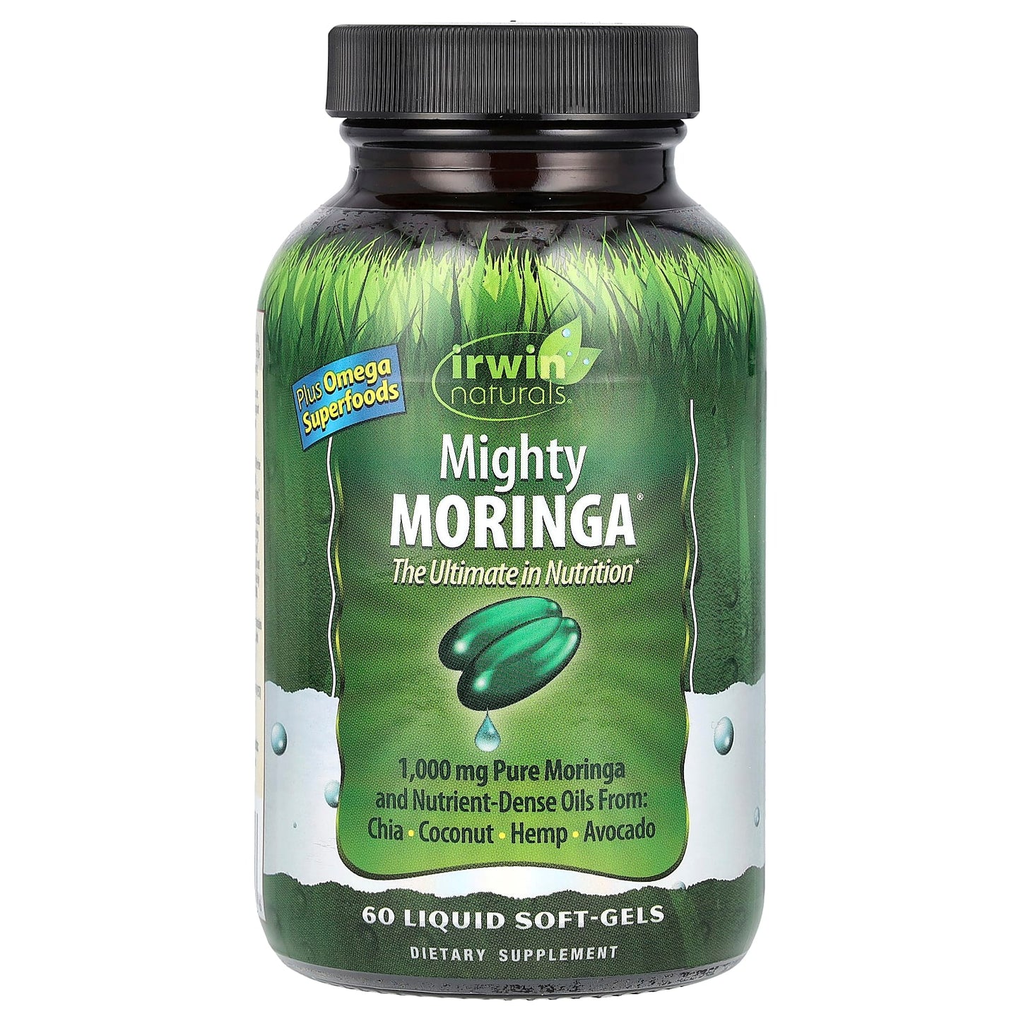 Moringa Liquid Soft-Gels for Optimal Nutrition - 60 Count - Image 1
