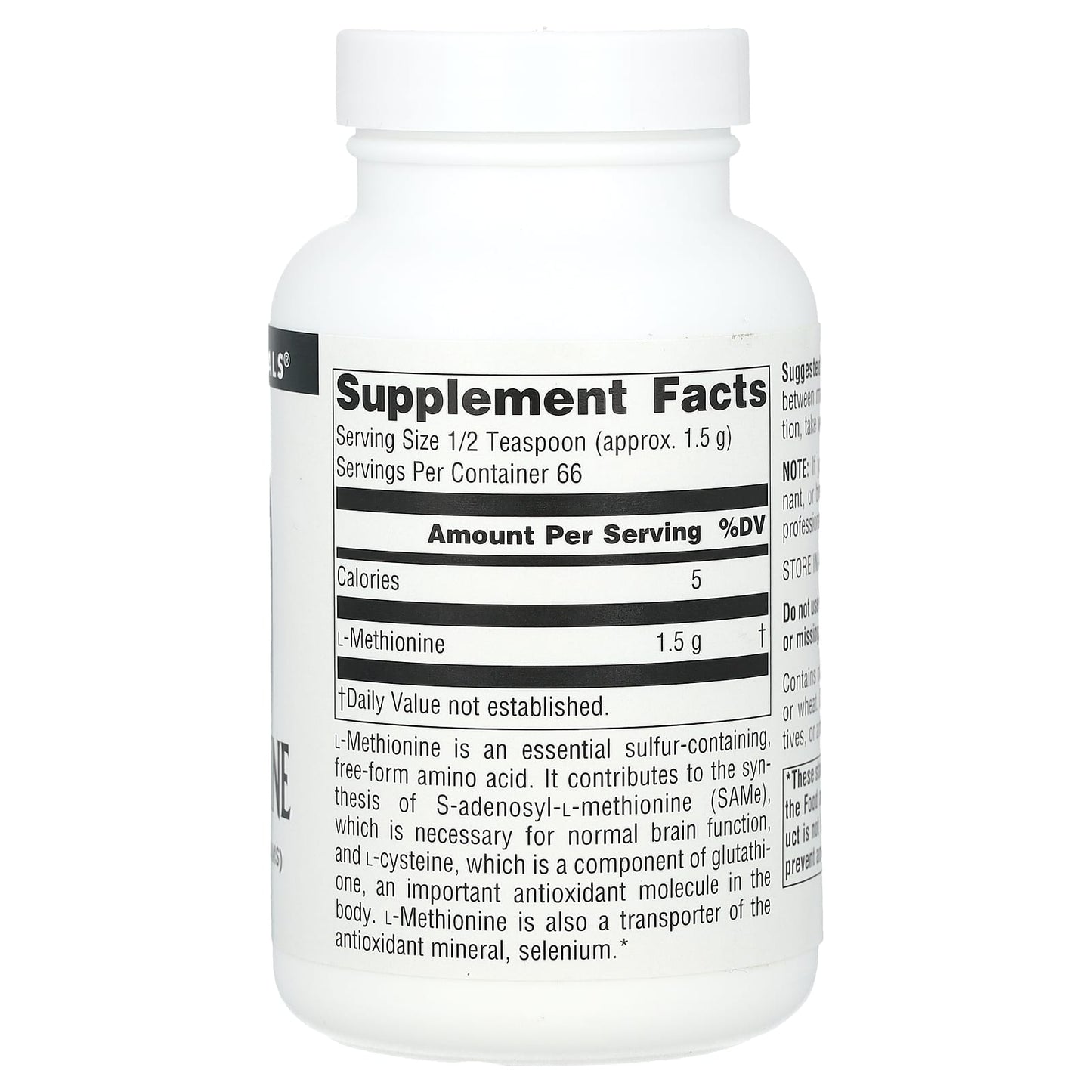 Source Naturals, L-Methionine Powder, 3.53 oz (100 g) - Image 2
