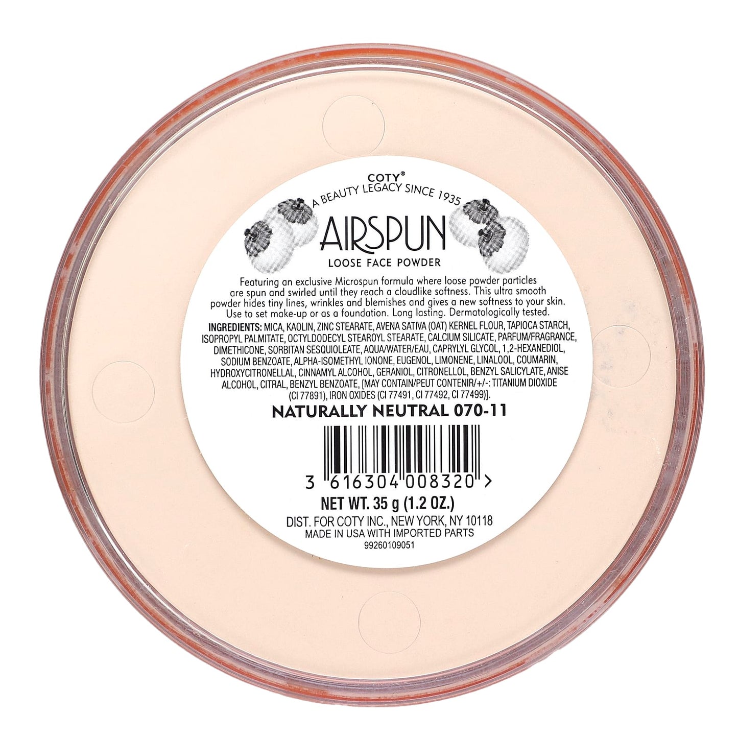 Airspun Natural Loose Face Powder, Talc-Free, 1.2 oz (35 g) - Image 2