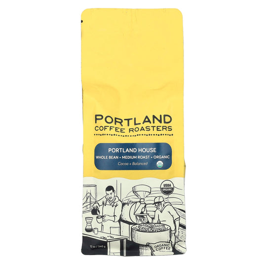 Portland Coffee Roasters, Organic Coffee, Whole Bean, Medium Roast, Portland House, 12 oz (340 g) - Image 1