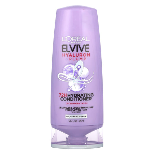 L'Oréal, Elvive, Hyaluron + Pump, 72H Hydrating Conditioner, Dry, Dehydrated Hair, 12.6 fl oz (375 ml) - Image 1