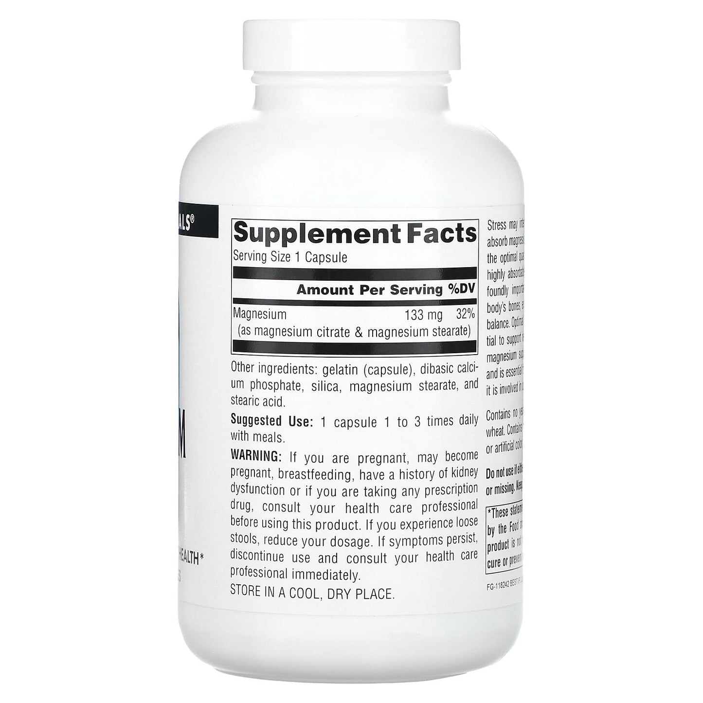 Source Naturals, Magnesium Citrate, 133 mg, 180 Capsules - Image 2