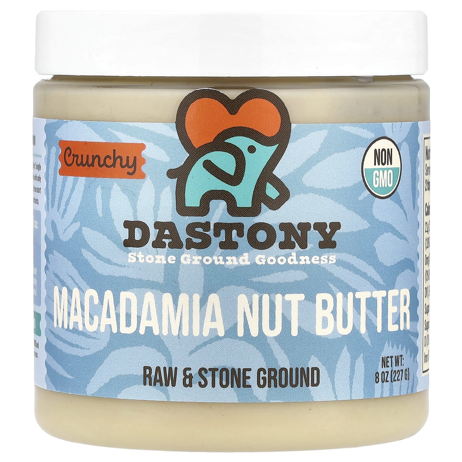 Stone Ground Macadamia Nut Butter, Crunchy, 8 oz, Non-GMO, Paleo - Image 1