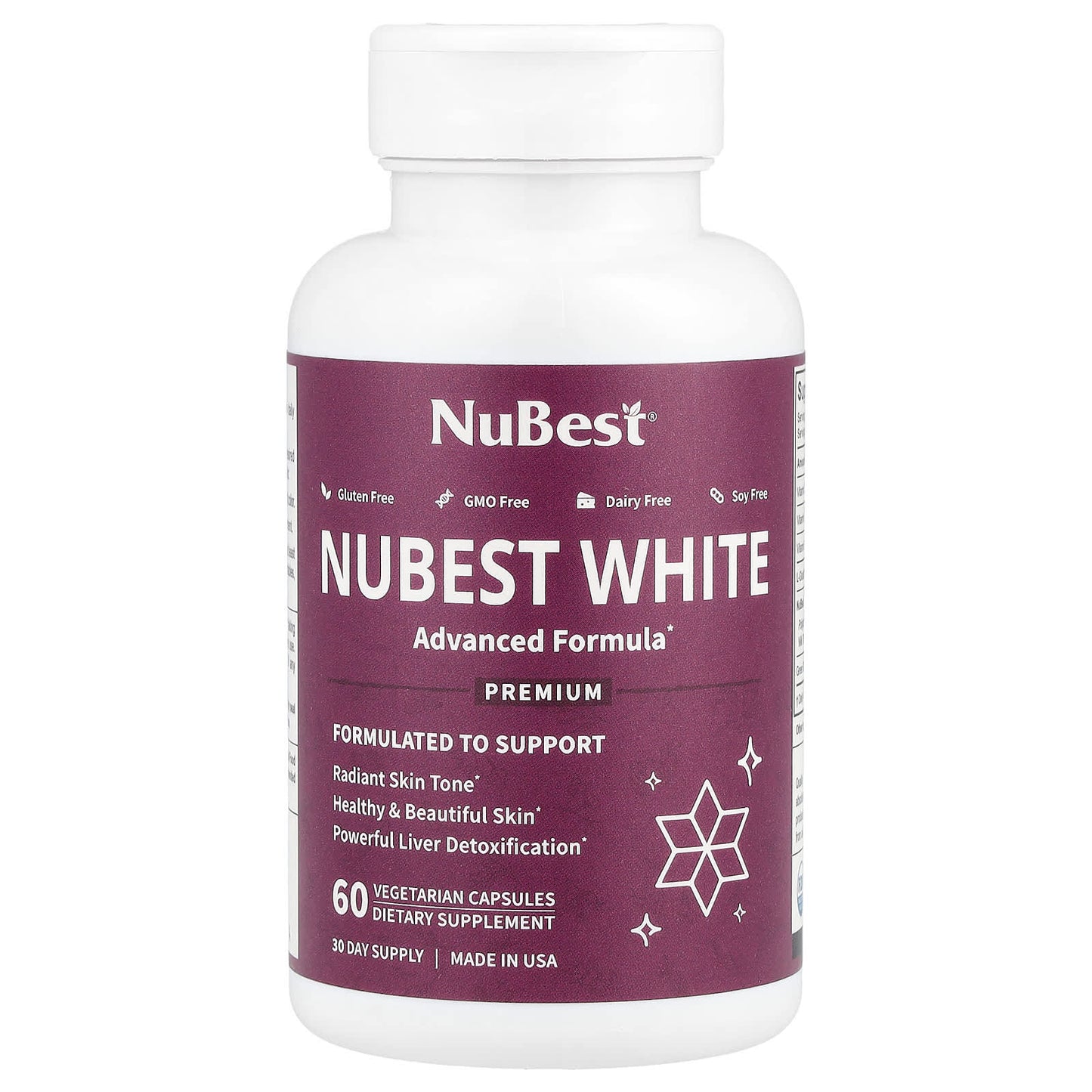 NuBest, Nubest White, 60 Vegetarian Capsules - Image 1