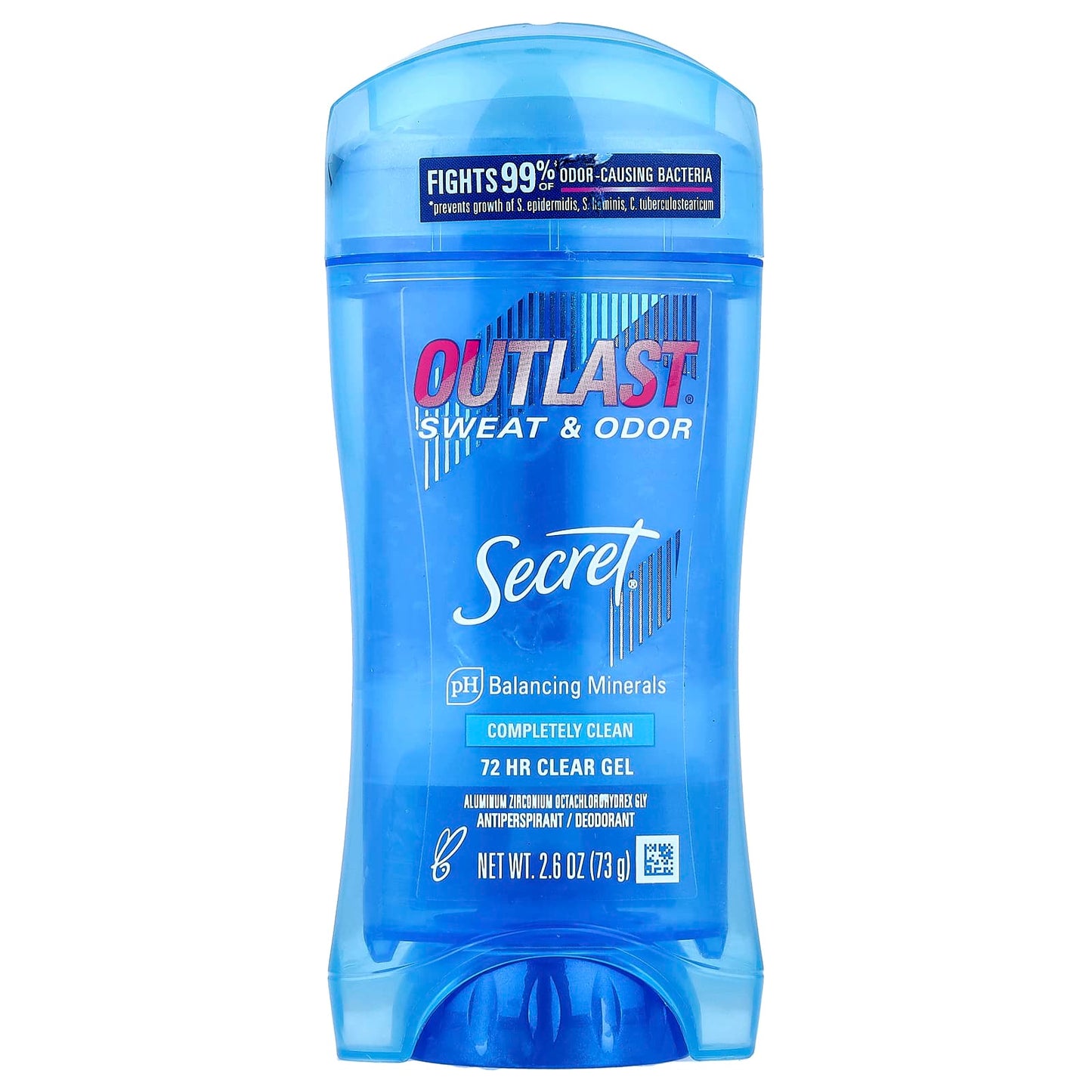 Secret, Outlast®, Sweat & Odor, 72 HR Clear Gel Deodorant, Completely Clean, 2.6 oz (73 g) - Image 1