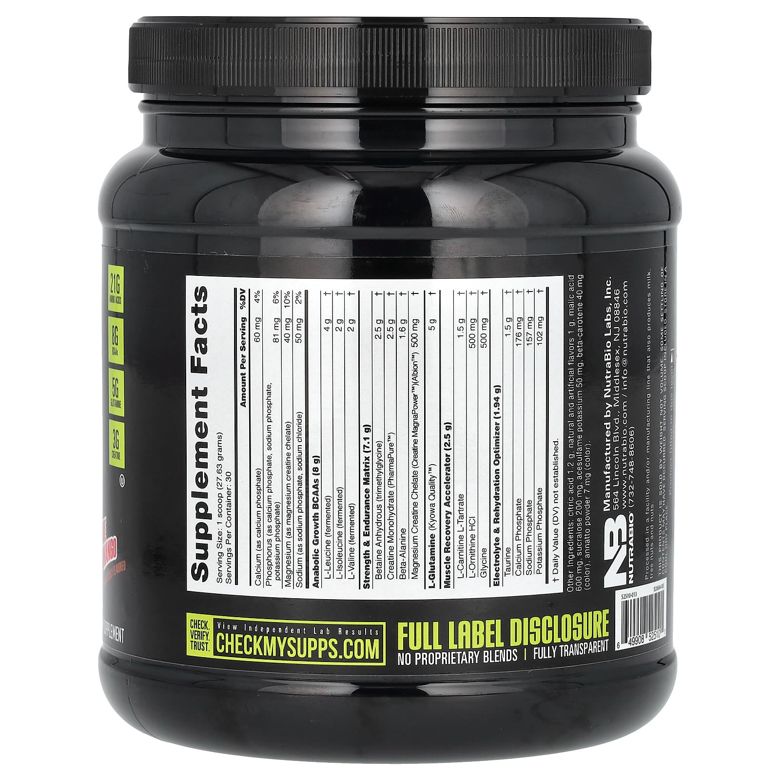 NutraBio, Reload Recovery Matrix, Orange Mango, 1.83 lb (829 g) - Image 2