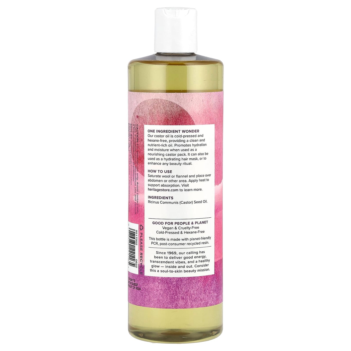 Cold-Pressed Castor Oil for Skin and Hair Care - 16 fl oz - Image 2