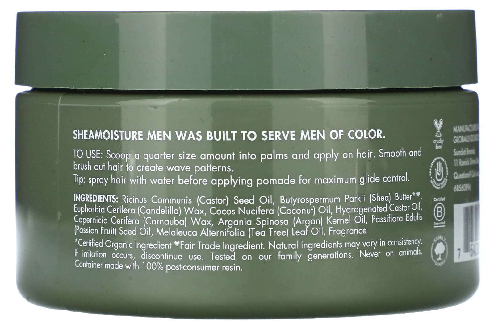 SheaMoisture, Men, Waves Pomade, Argan Oil & Shea Butter, 4 oz (113 g) - Image 2