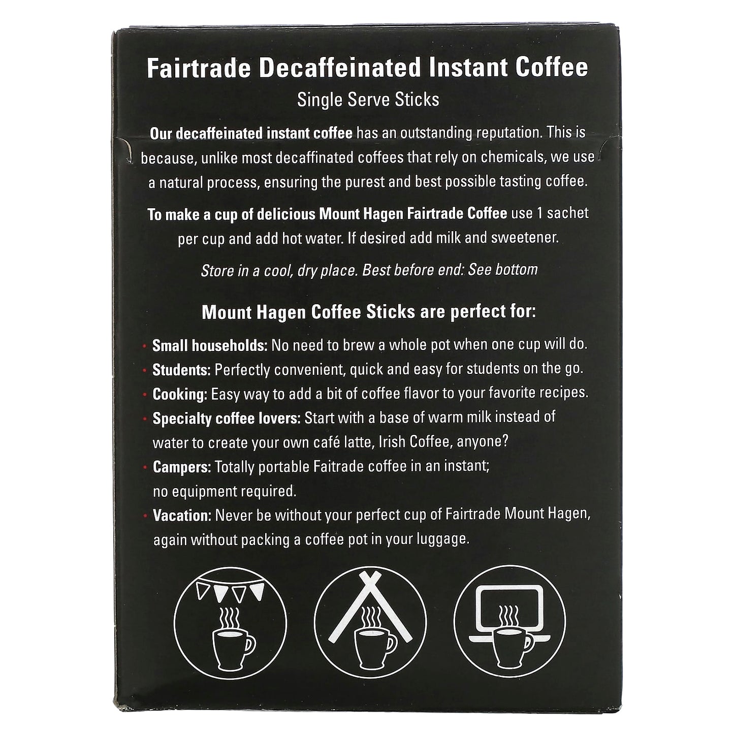 Mount Hagen, Organic Fairtrade Instant Coffee, Decaffeinated, 25 Single Serve Sticks, 1.76 oz (50 g) - Image 2