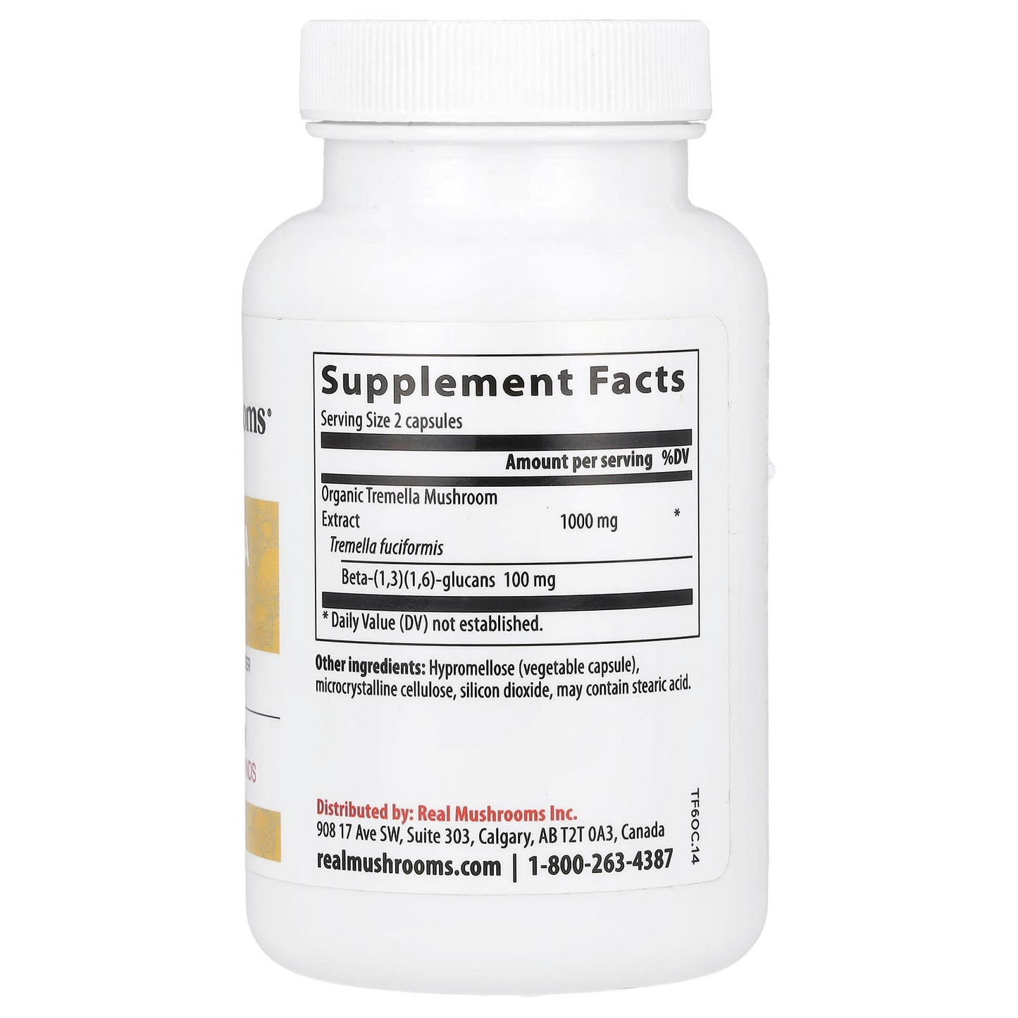 Real Mushrooms, Tremella, Mushroom Extract Powder, 120 Capsules - Image 2