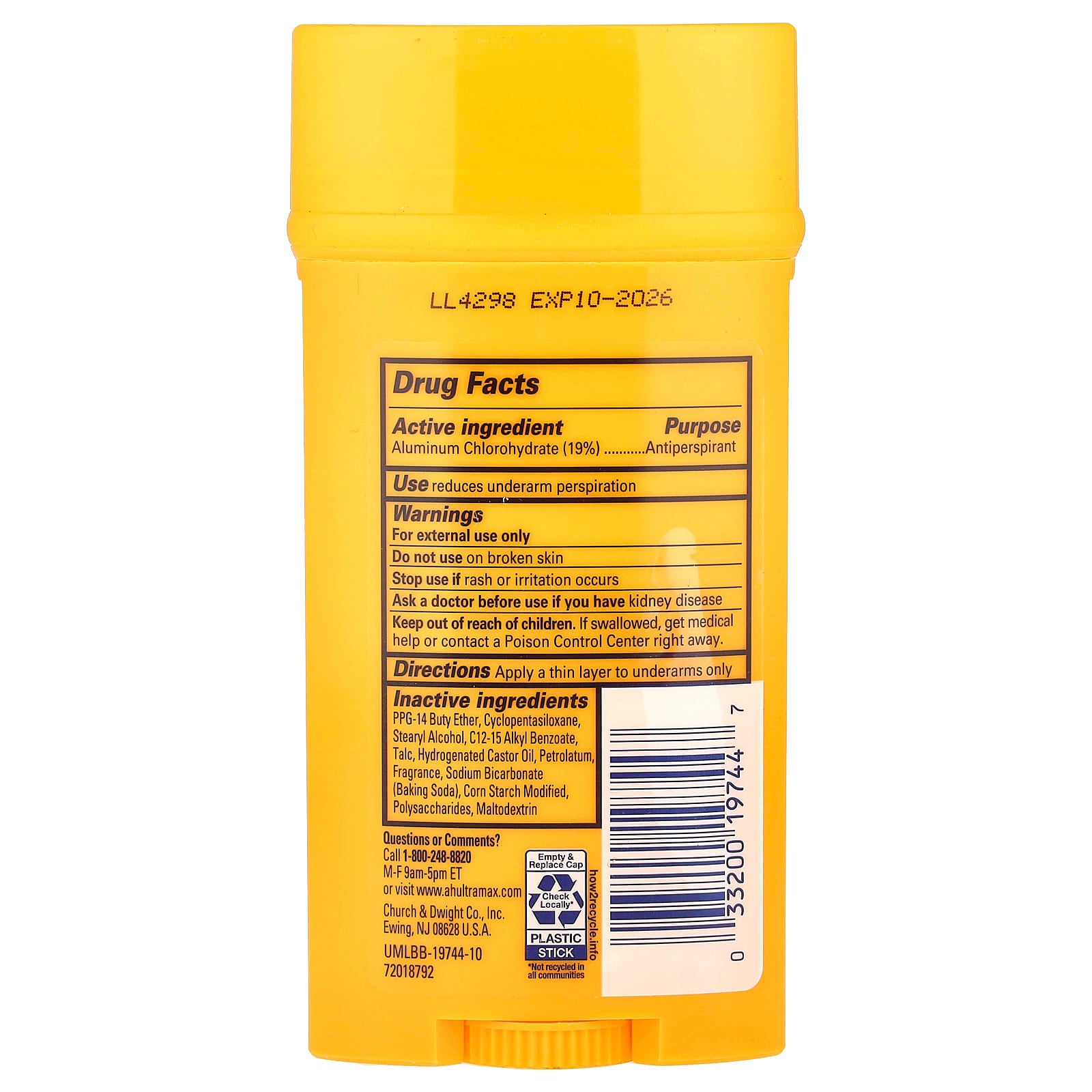 Arm & Hammer Ultra Max Antiperspirant Deodorant for Active Sport - Image 2