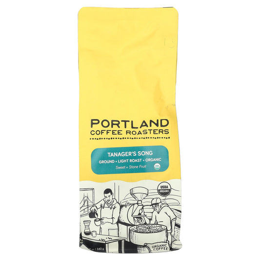 Portland Coffee Roasters, Organic Coffee, Ground, Light Roast, Tanager's Song, 12 oz (340 g) - Image 1