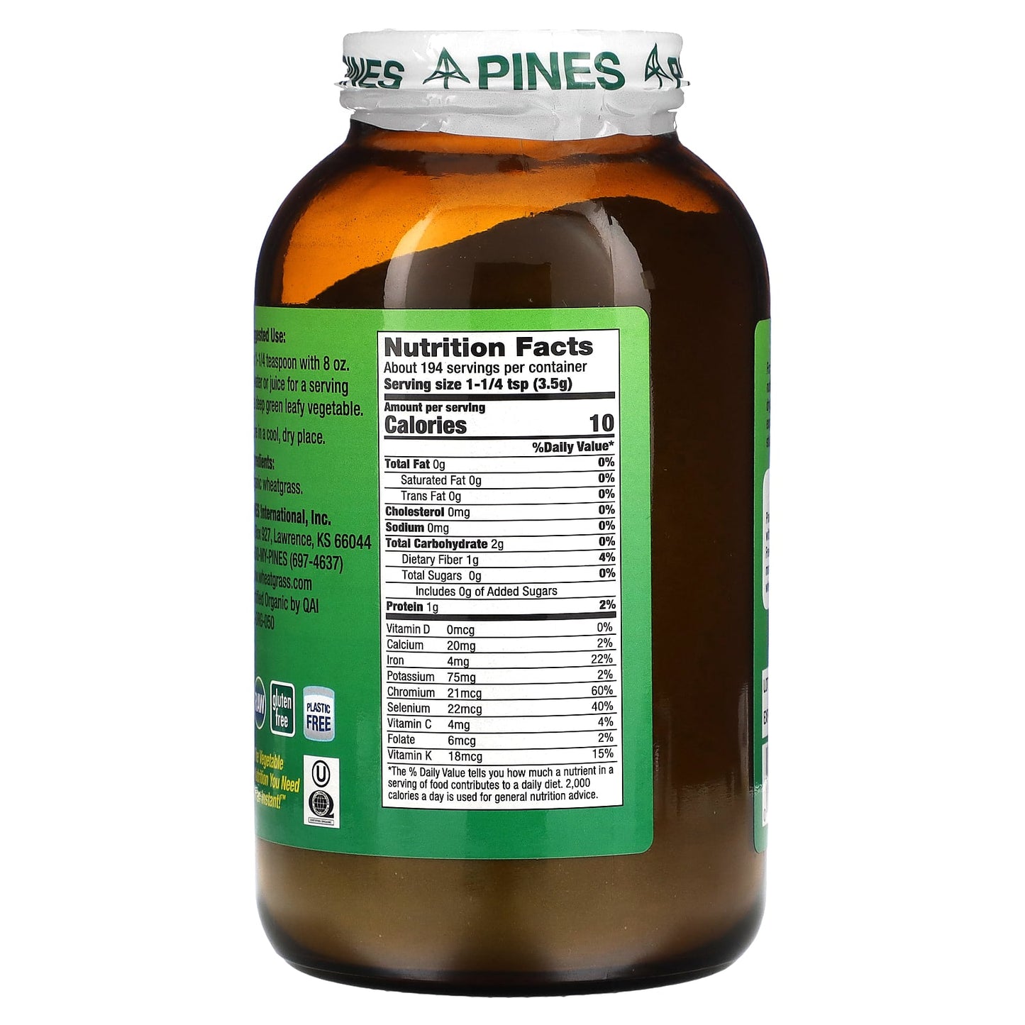 Pines International, Wheat Grass, Powder, 24 oz (680 g) - Image 2
