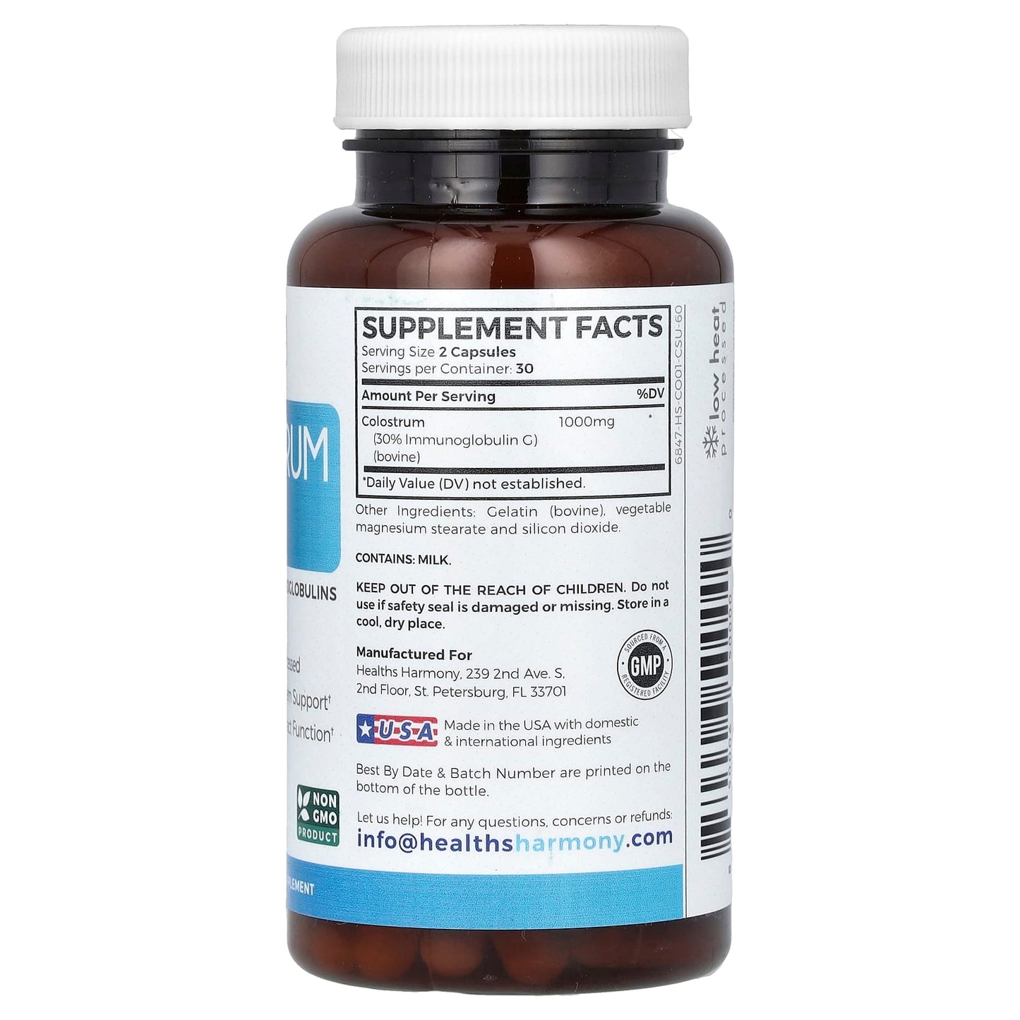 Bovine Colostrum Supplement 30% IGG - Immune System Support 60 Capsules - Image 2