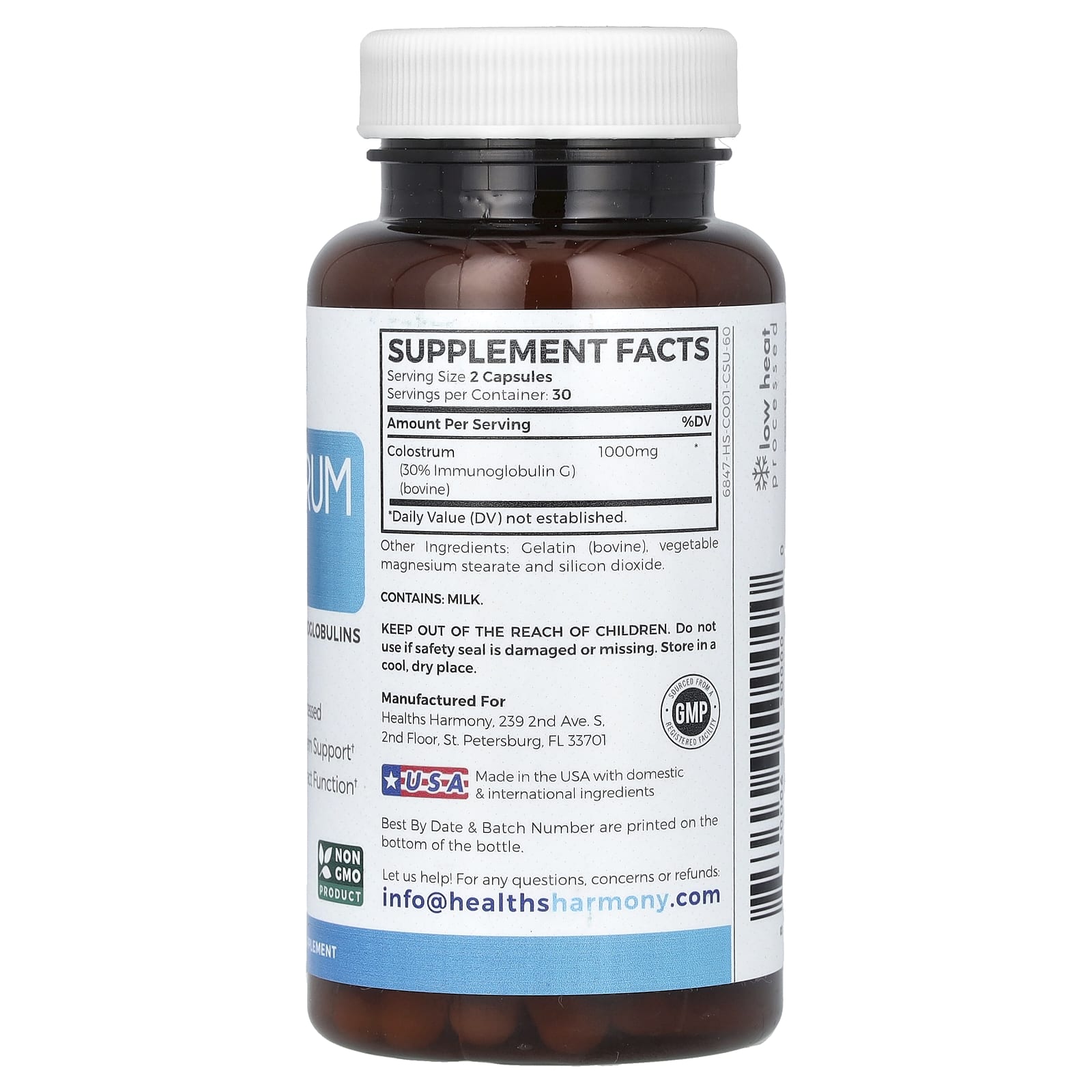 Bovine Colostrum Supplement 30% IGG - Immune System Support 60 Capsules - Image 2