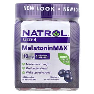 Natrol MelatoninMax Blueberry 10mg 80 Gummies for Unbeatable Sleep