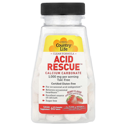 Country Life Acid Rescue Calcium Supplement for Occasional Heartburn Relief - Image 1