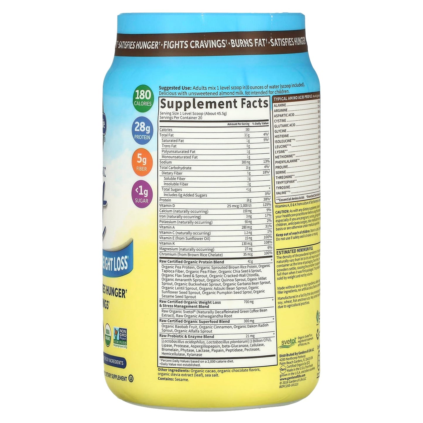 Garden of Life RAW Organic Fit High Protein Shake for Weight Loss - Image 2