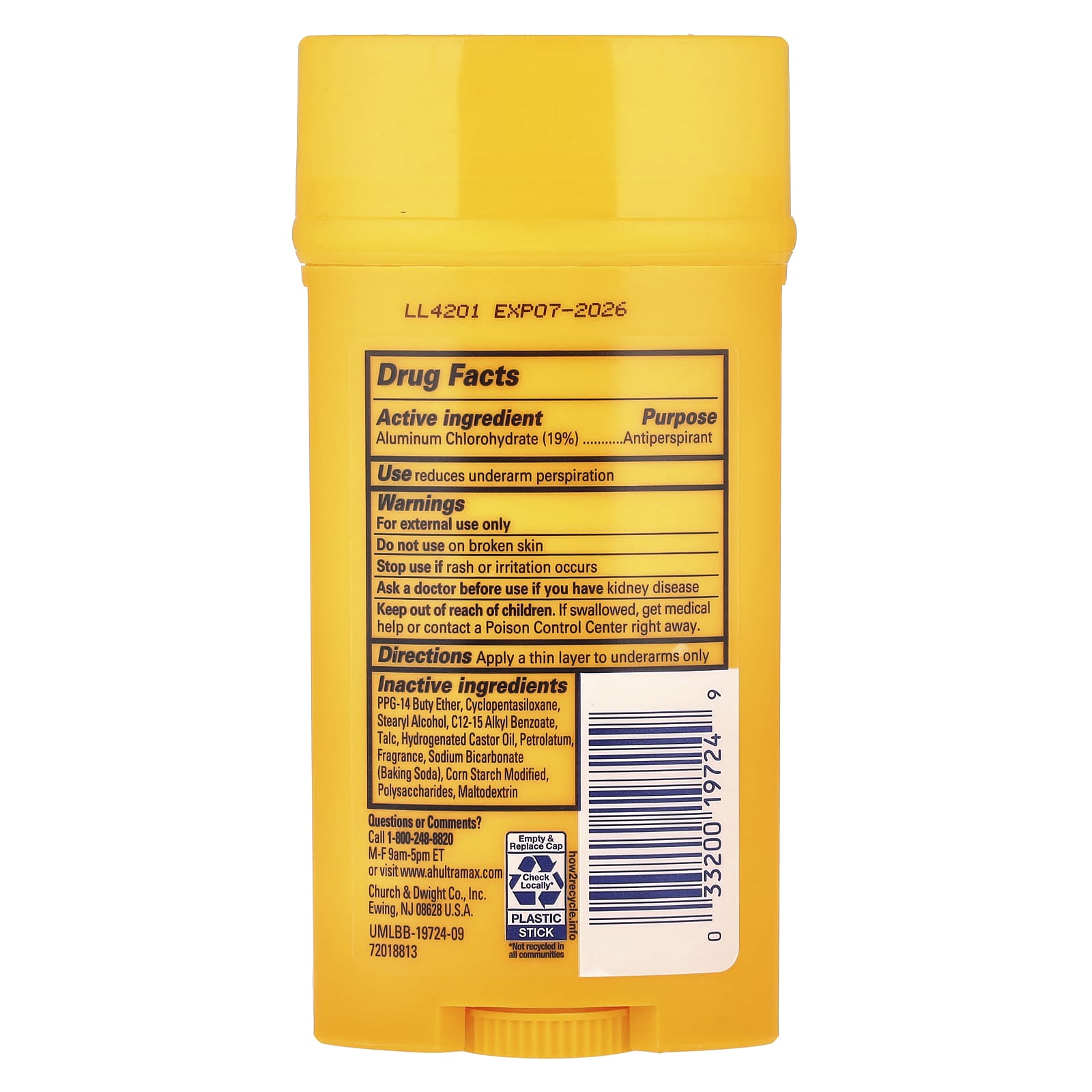 Arm & Hammer UltraMax Solid Antiperspirant for Long-Lasting Freshness - Image 2