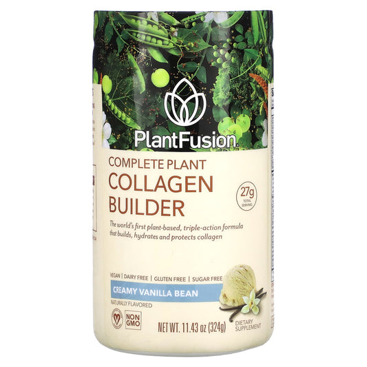 PlantFusion, Complete Plant Collagen Builder, Creamy Vanilla Bean, 11.43 oz (324 g) - Image 1