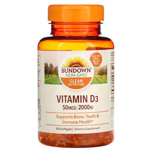 Sundown Naturals, Vitamin D3, 50 mcg (2,000 IU), 350 Softgels - Image 1