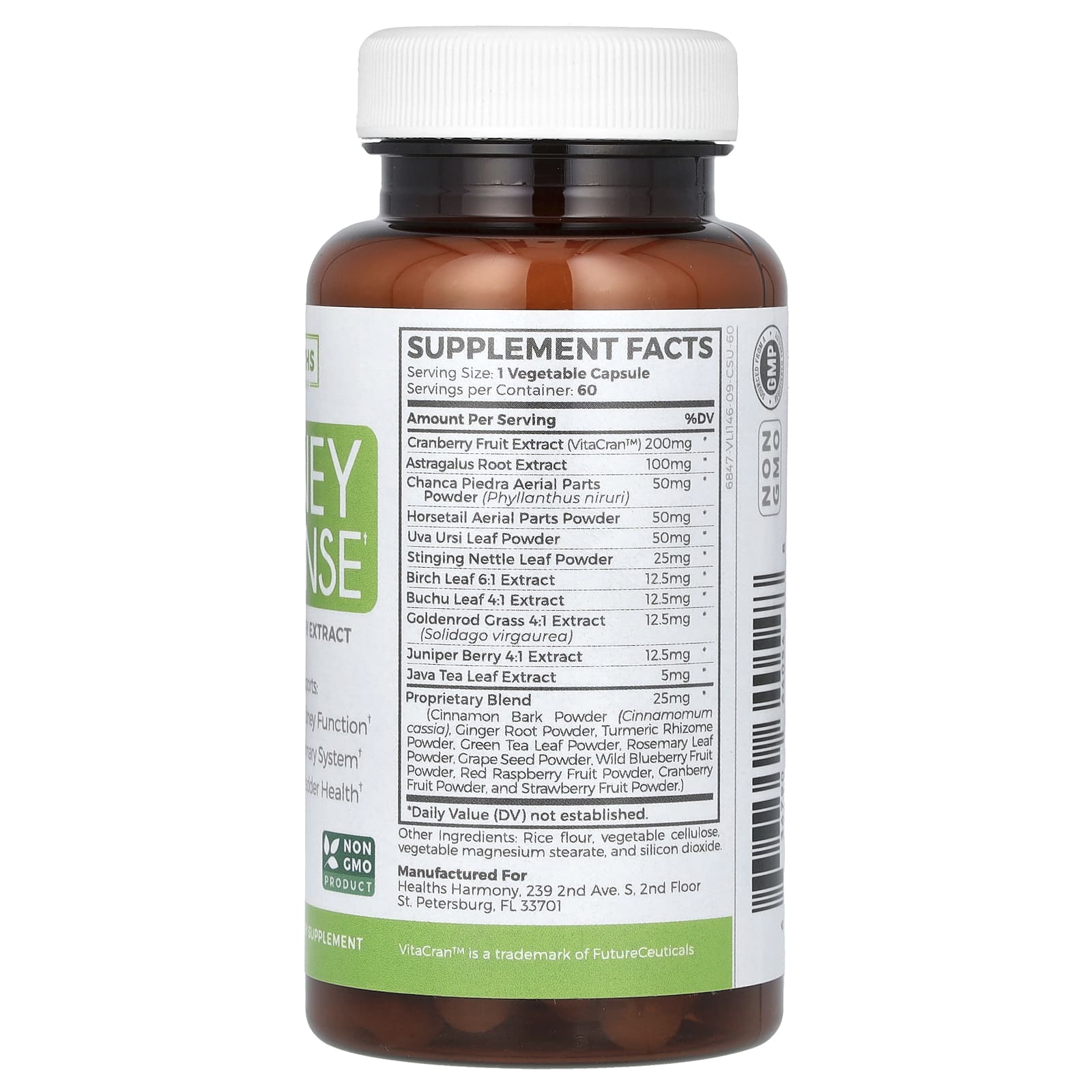 Cranberry Extract Kidney Cleanse Supplement, 60 Capsules, USA Made - Image 2