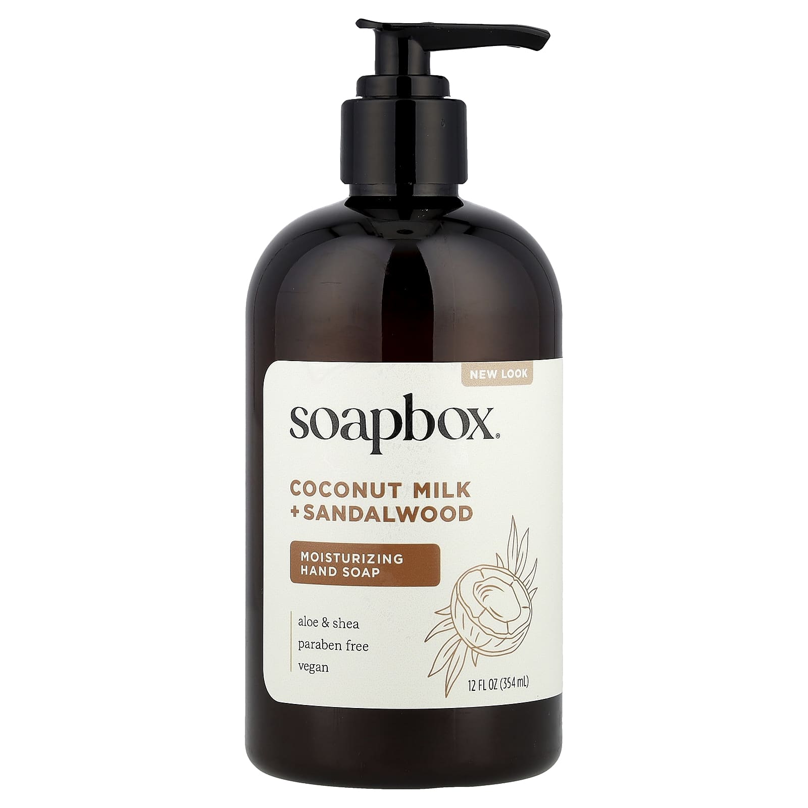 Soapbox, Moisturizing Hand Soap, Coconut Milk + Sandalwood, 12 fl oz (354 ml) - Image 1