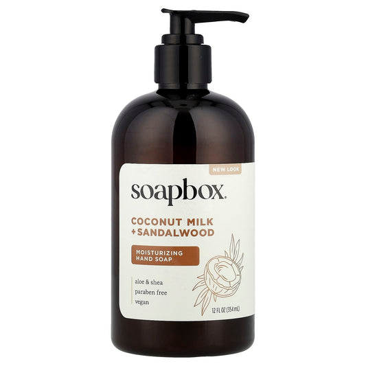 Soapbox, Moisturizing Hand Soap, Coconut Milk + Sandalwood, 12 fl oz (354 ml) - Image 1