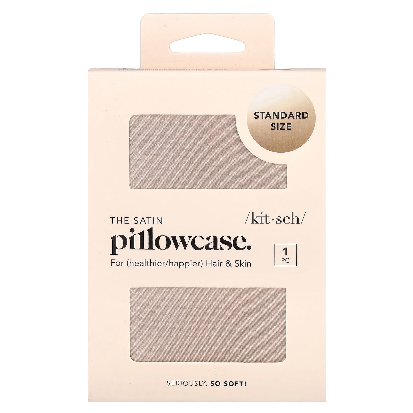 Kitsch, The Satin Pillowcase, Standard Size, Champagne, 1 Pillowcase - Image 1