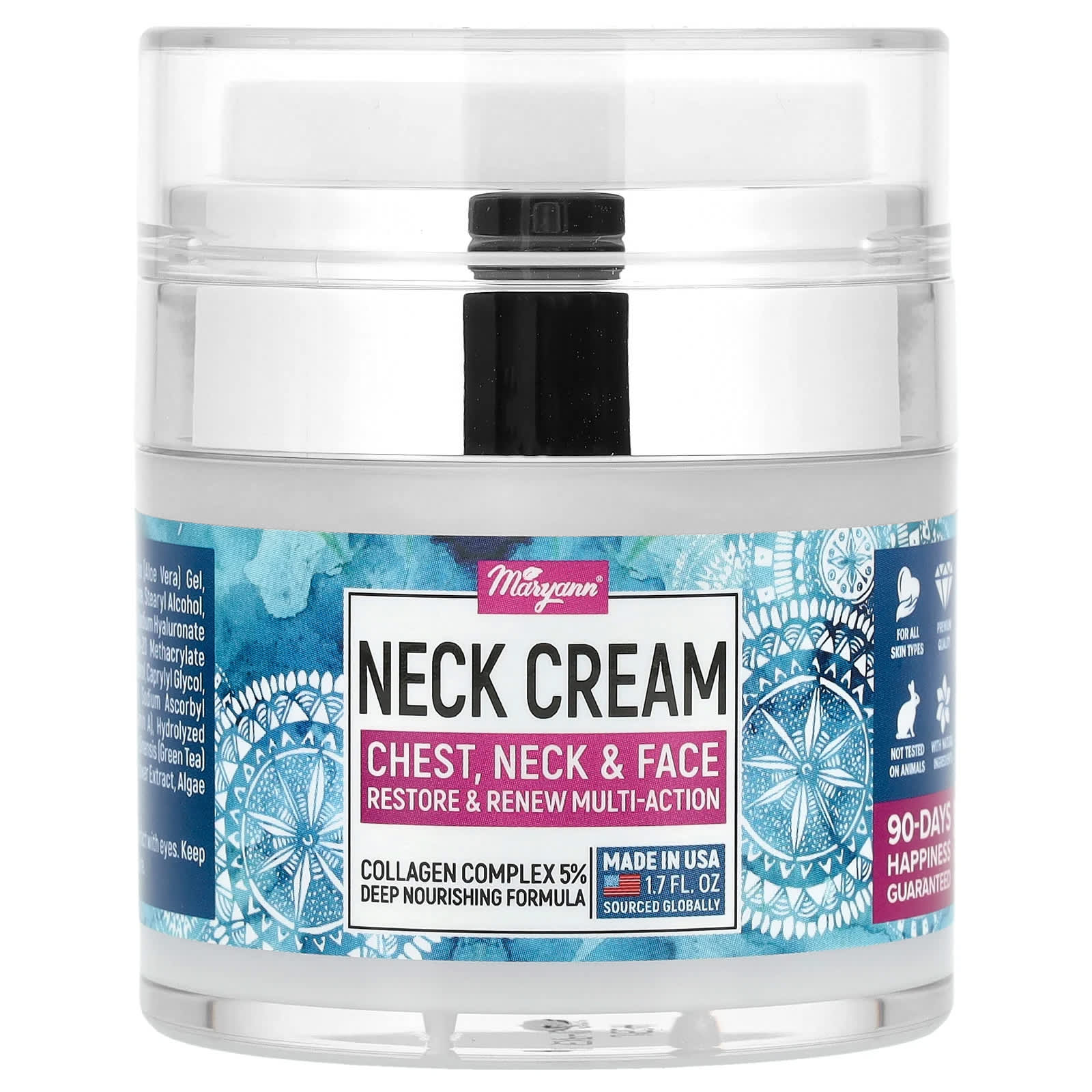 MaryAnn Organics, Neck Cream, For All Skin Types, 1.7 fl oz (50 ml) - Image 1