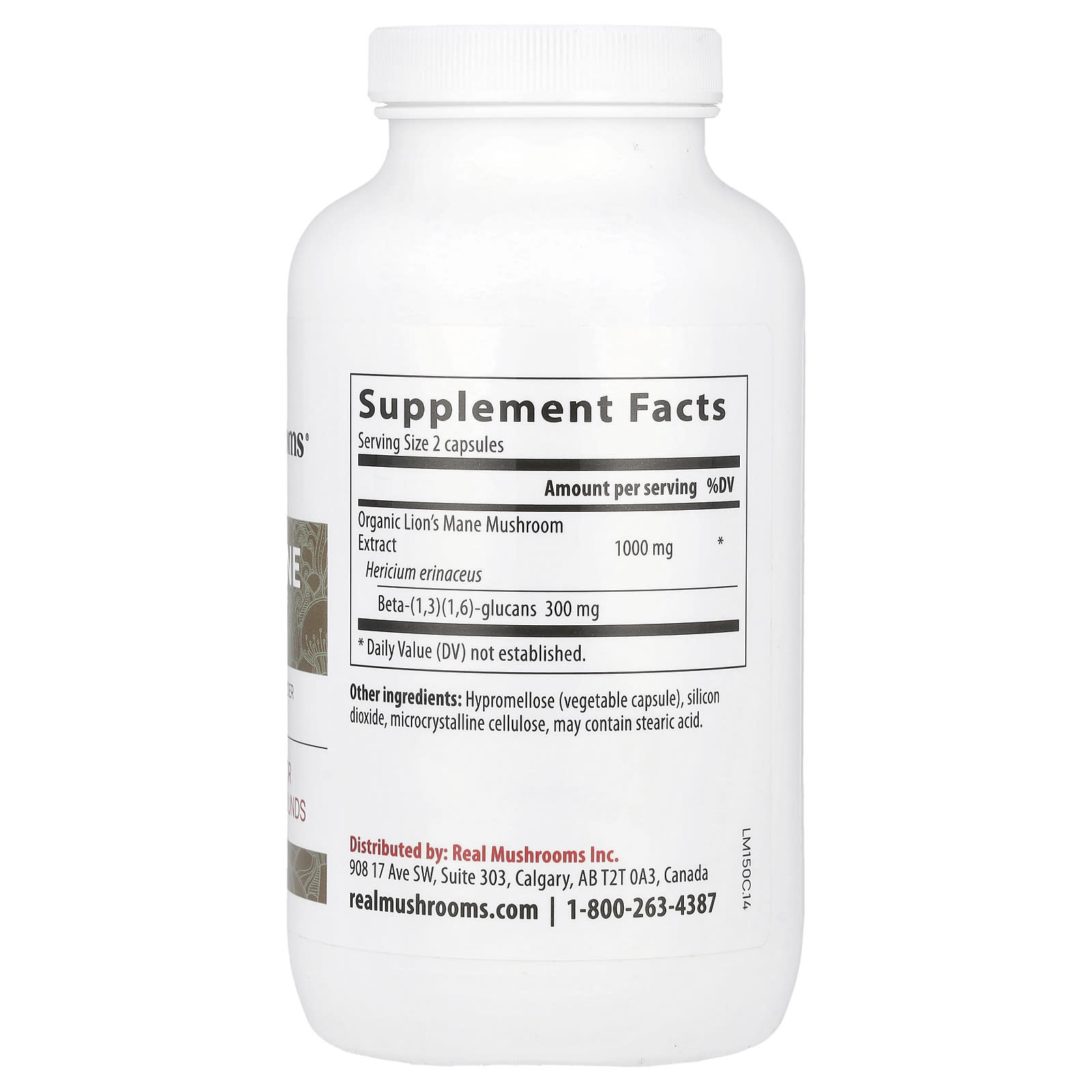 Real Mushrooms, Lion's Mane, Mushroom Extract Powder, 300 Capsules - Image 2