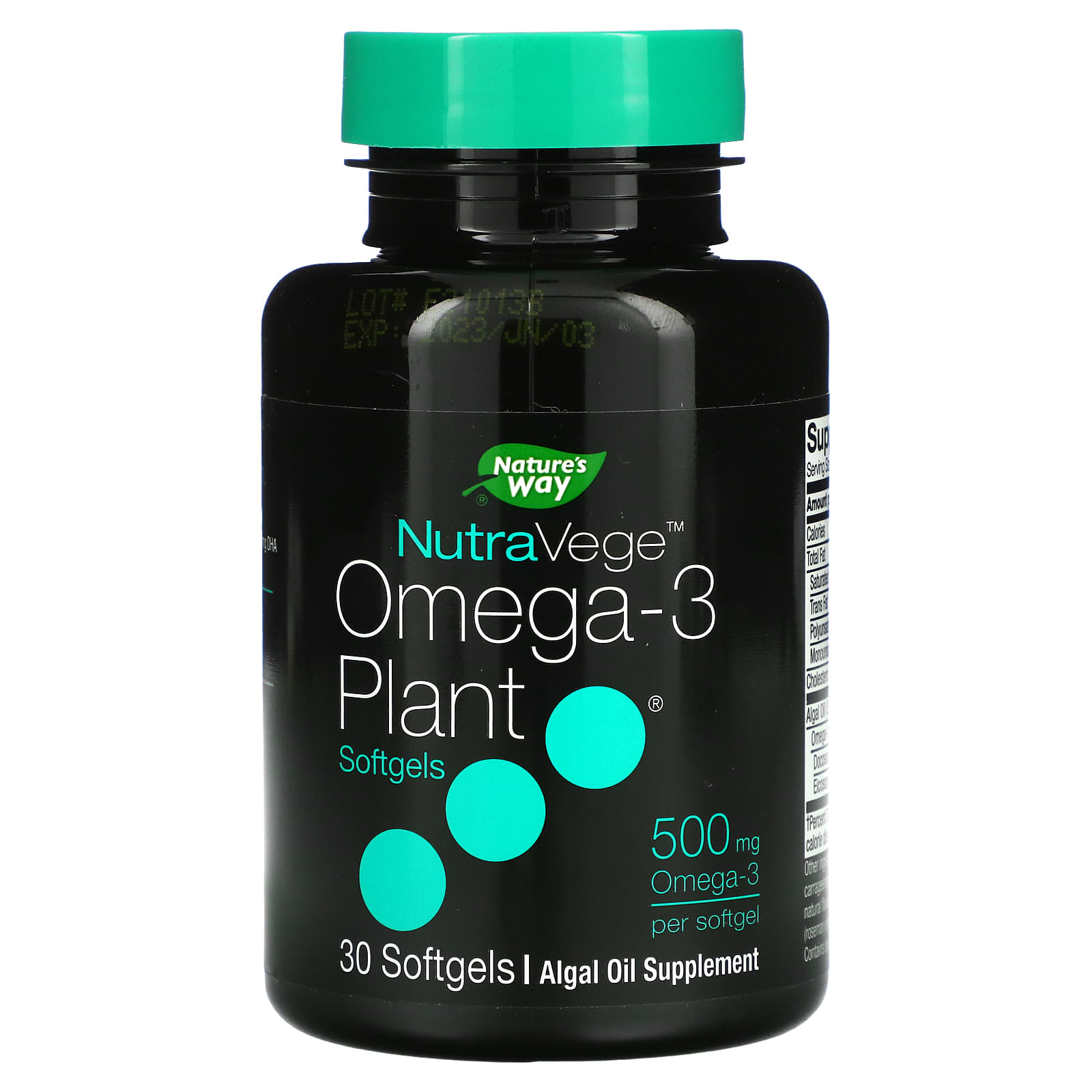 Nature's Way, NutraVege, Omega-3 Plant, 500 mg, 30 Softgels - Image 1