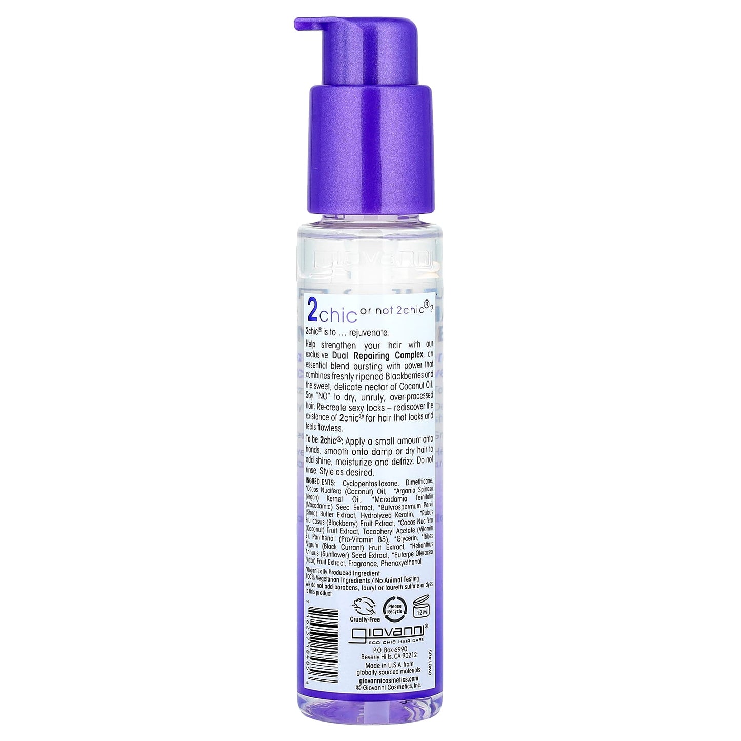 Giovanni's Repairing Super Potion Hair Oil Serum - Blackberry & Coconut - Image 2