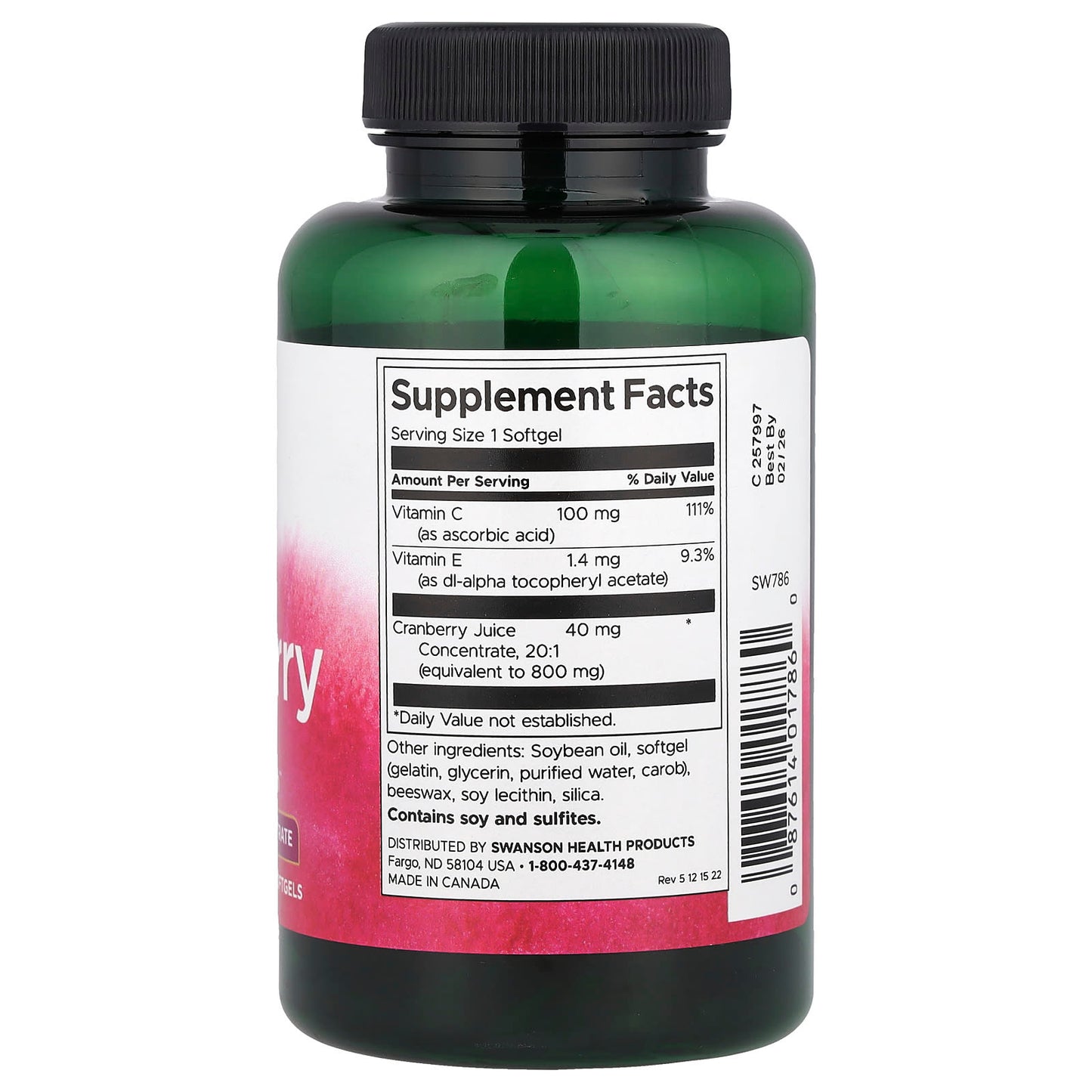 Swanson, Cranberry, 180 Softgels - Image 2