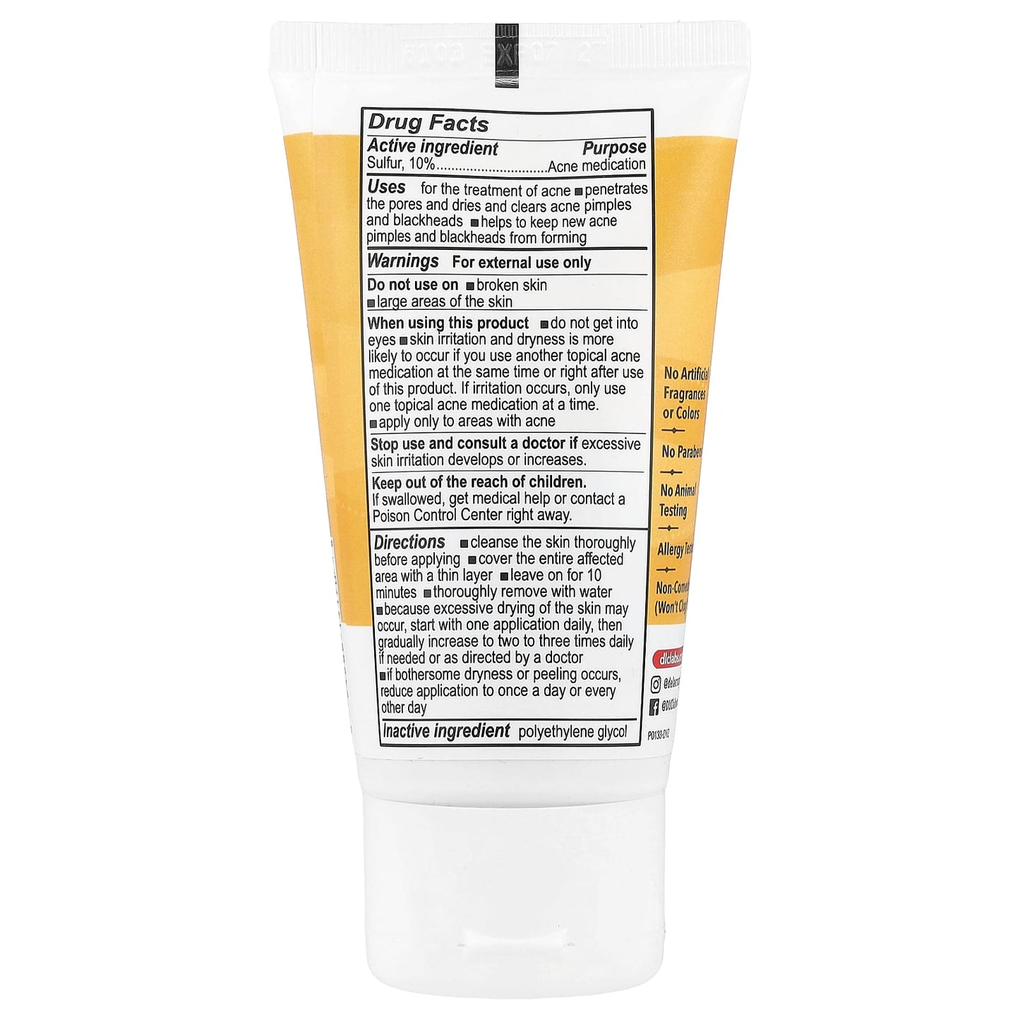 De La Cruz Acne Treatment Ointment with Sulfur - Maximum Strength Acne Clearing - Image 2