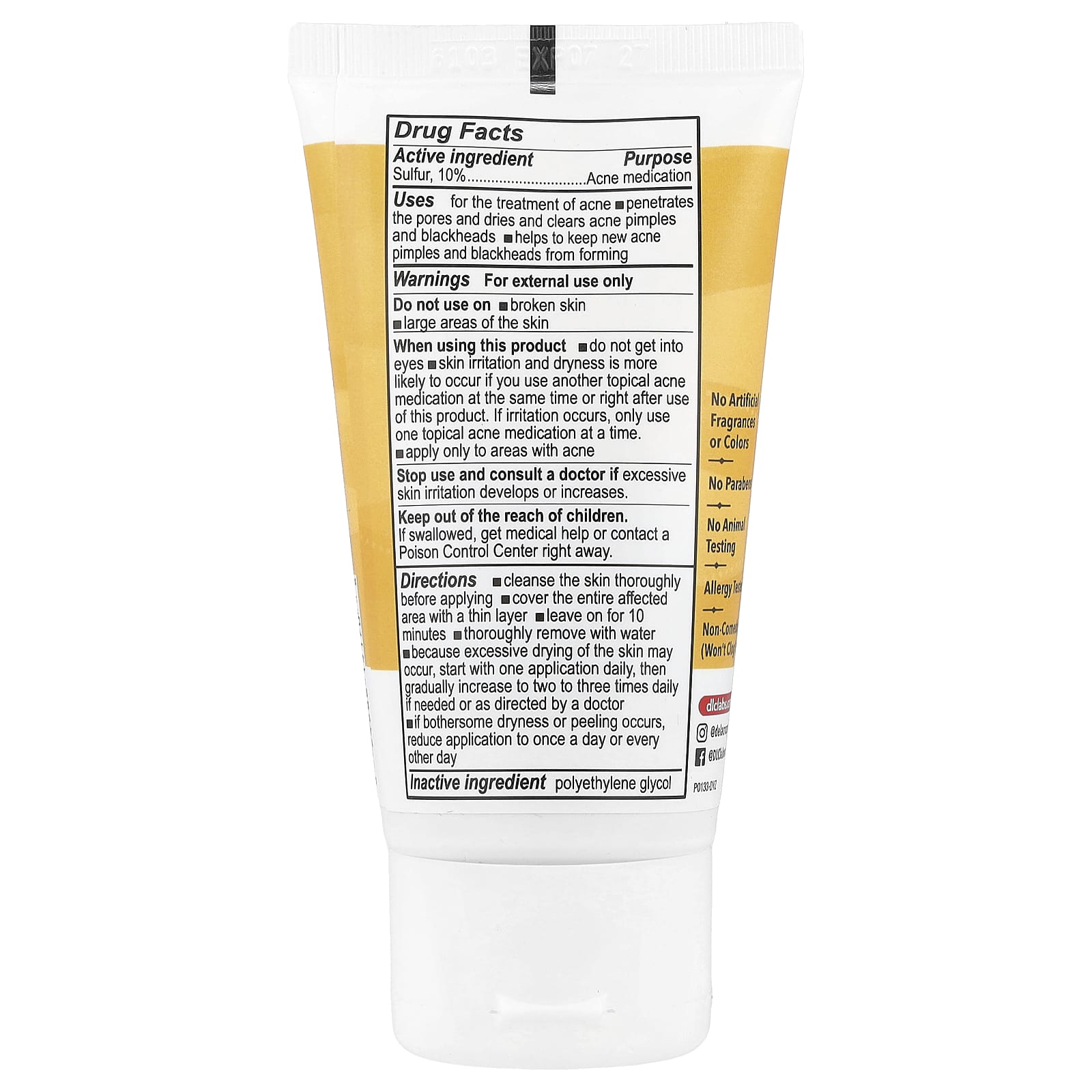 De La Cruz Acne Treatment Ointment with Sulfur - Maximum Strength Acne Clearing - Image 2