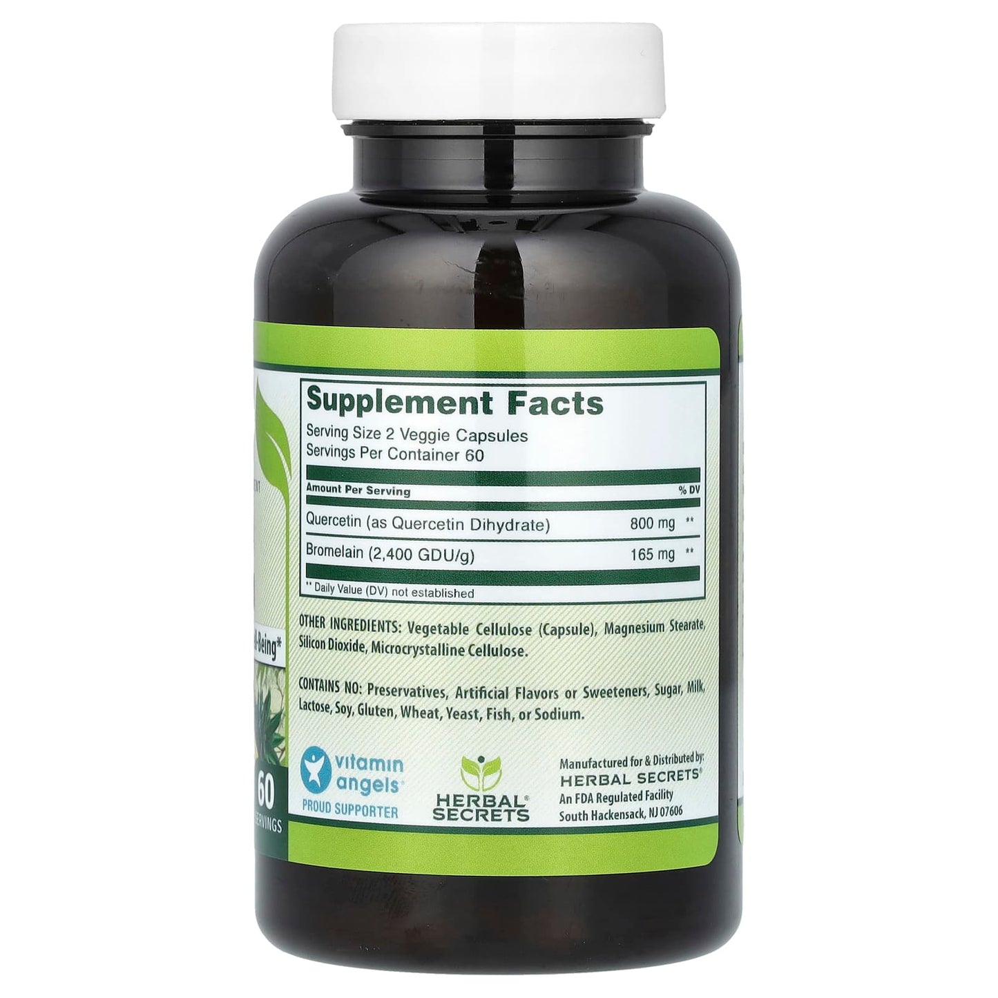 Quercetin Bromelain Supplement by Herbal Secrets - 120 Veggie Capsules - Image 2
