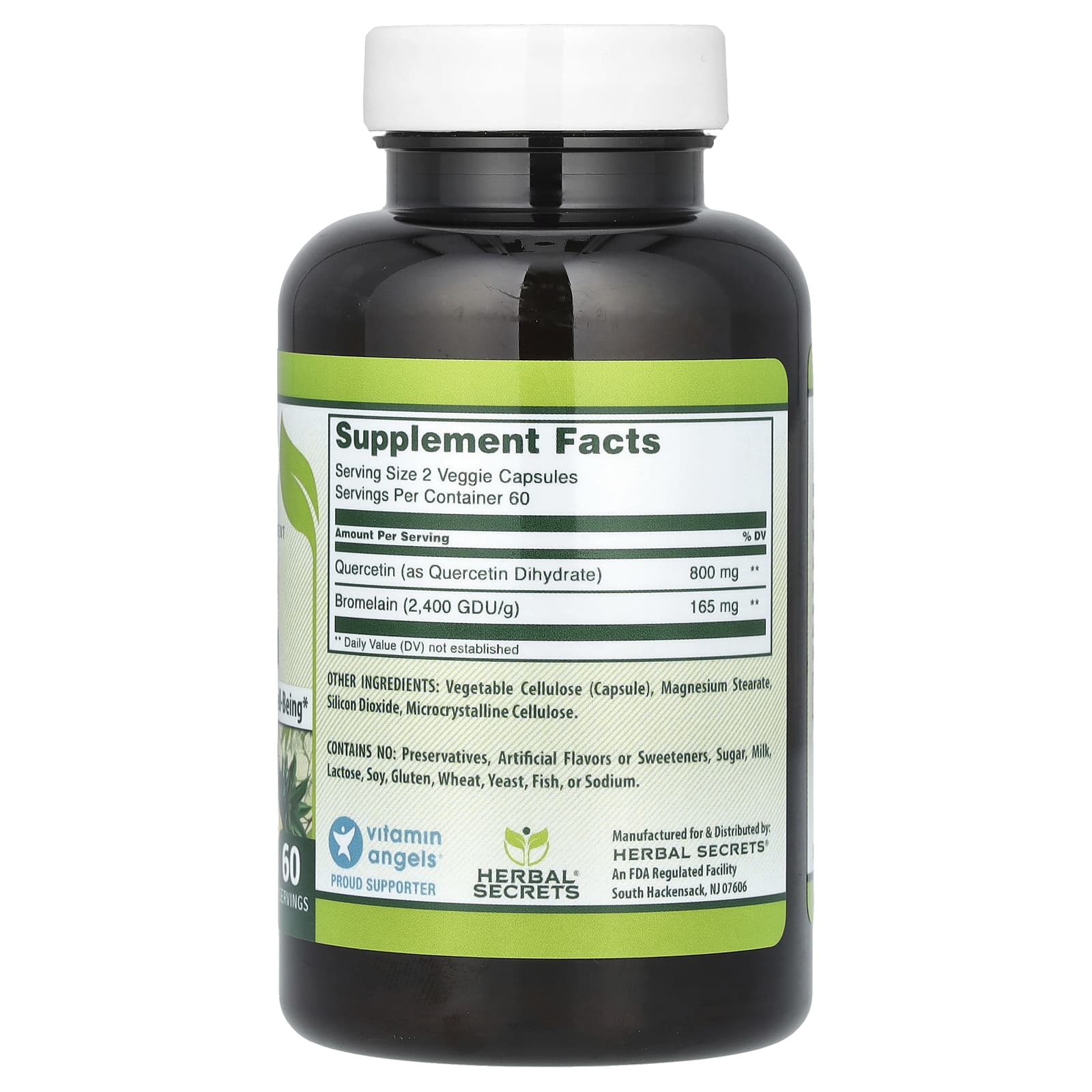 Quercetin Bromelain Supplement by Herbal Secrets - 120 Veggie Capsules - Image 2
