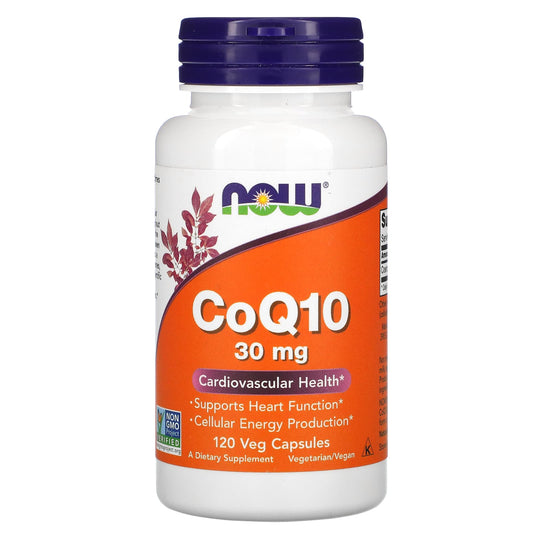 NOW Foods, CoQ10, 30 mg, 120 Veg Capsules - Image 1