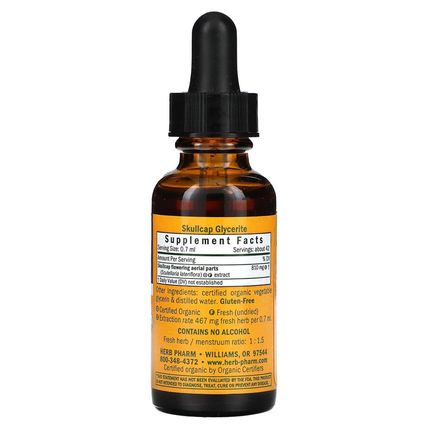Herbal Relaxation with Herb Pharm USDA Organic Skullcap - Image 2