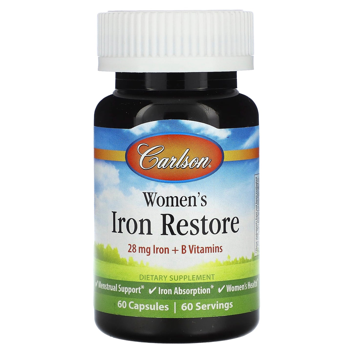Carlson Women's Iron Restore Supplement for Menstrual Support 60 Capsules - Image 1