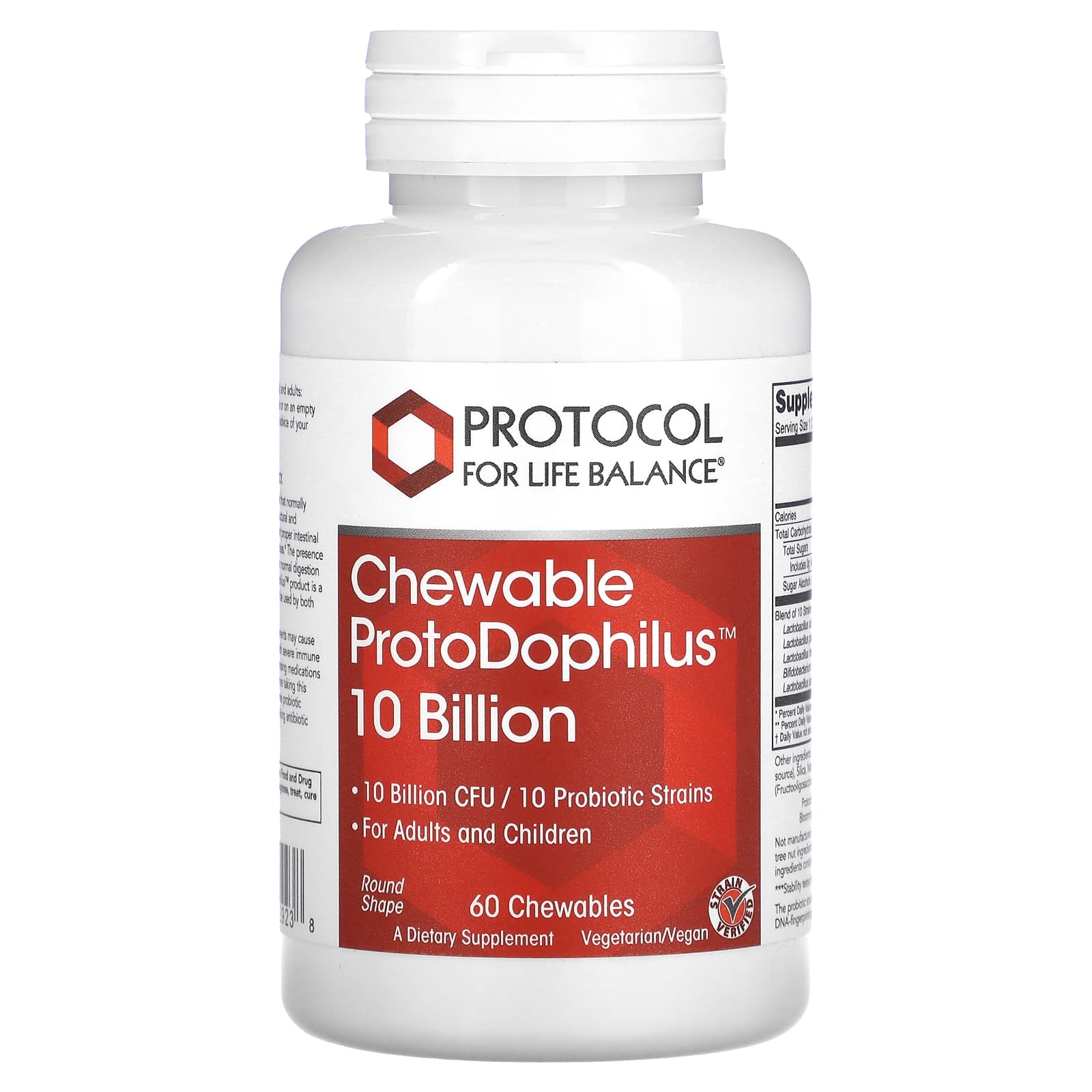 Protocol for Life Balance, Chewable ProtoDophilus, 10 Billion, 60 Chewables - Image 1