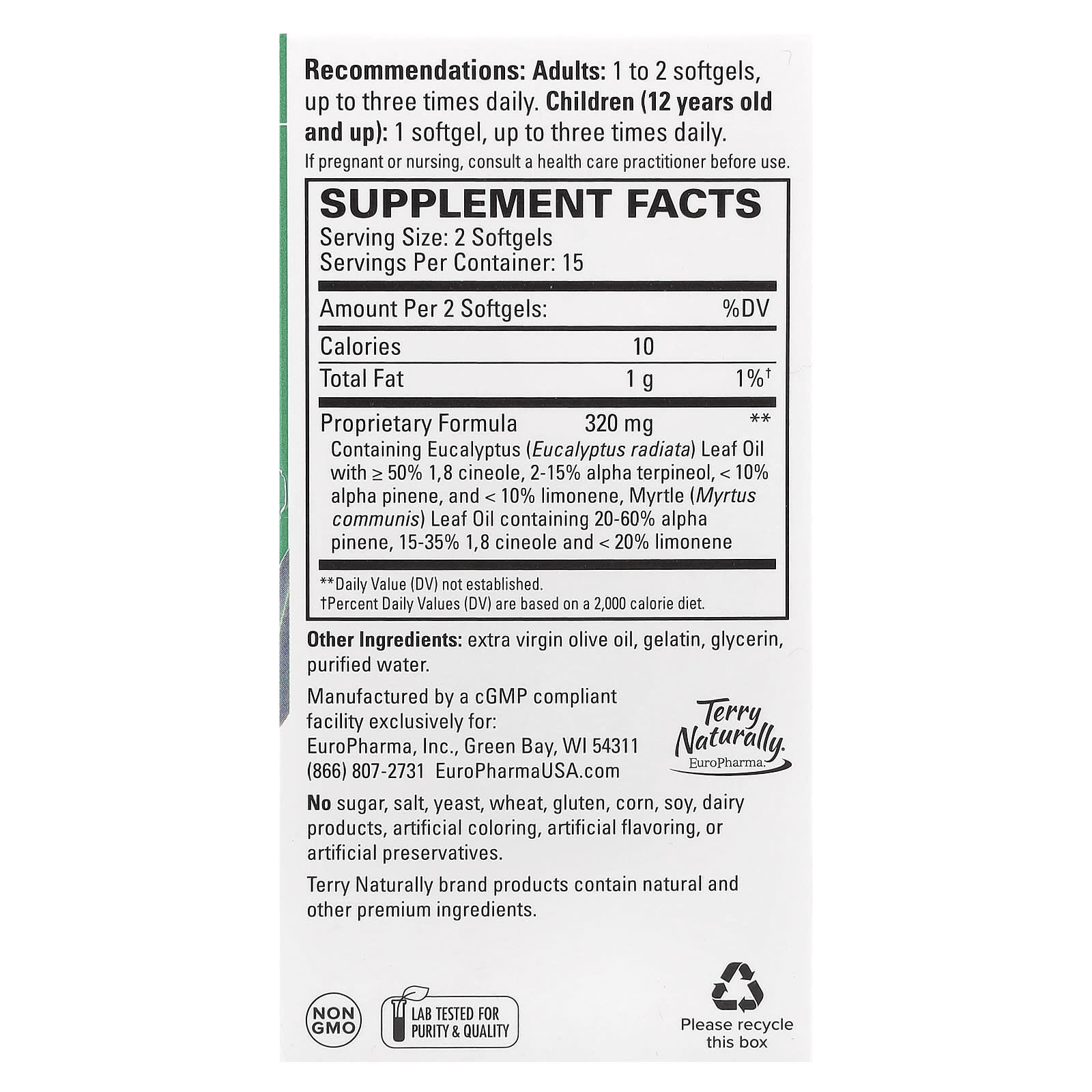 Terry Naturally, SinuCare™ with Eucalyptus, 30 Softgels - Image 2